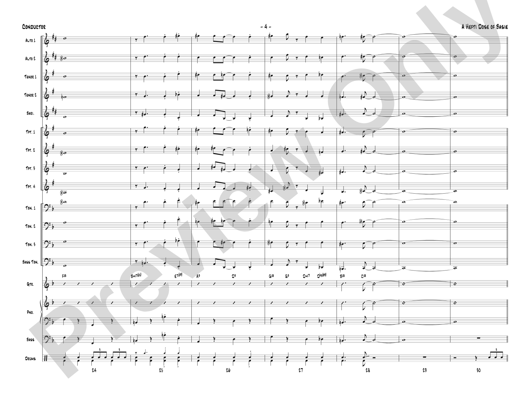 A Hefti Dose of Basie: Jazz Ensemble Conductor Score & Parts