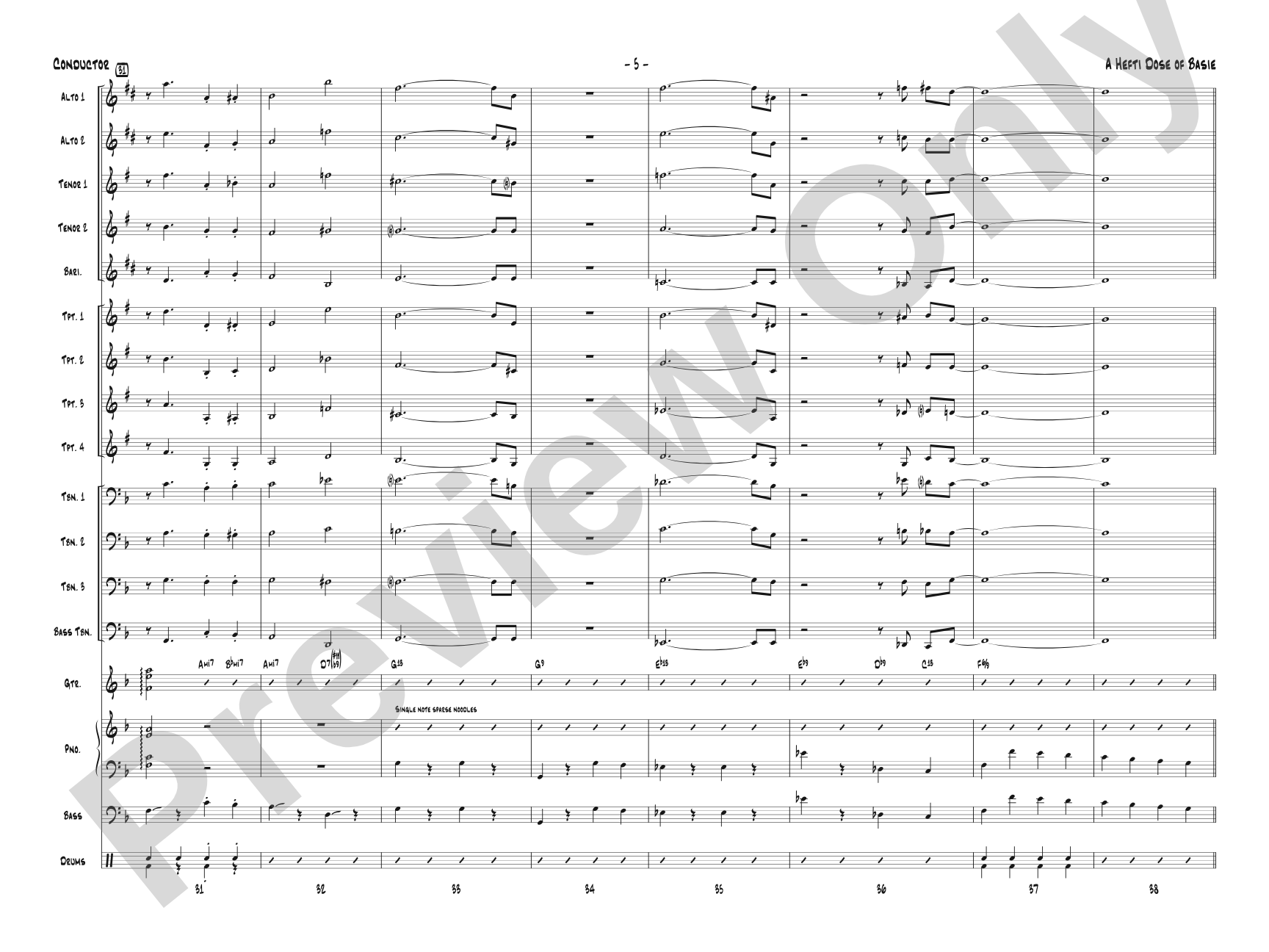 A Hefti Dose of Basie: Jazz Ensemble Conductor Score & Parts