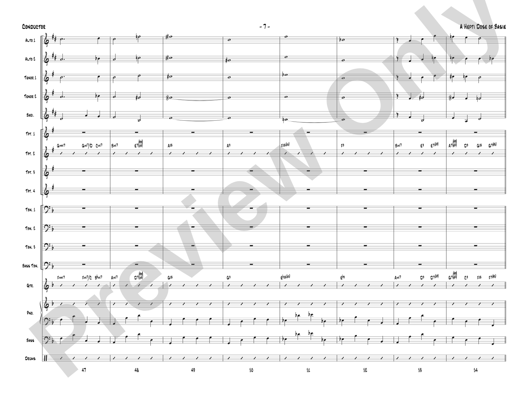 A Hefti Dose of Basie: Jazz Ensemble Conductor Score & Parts