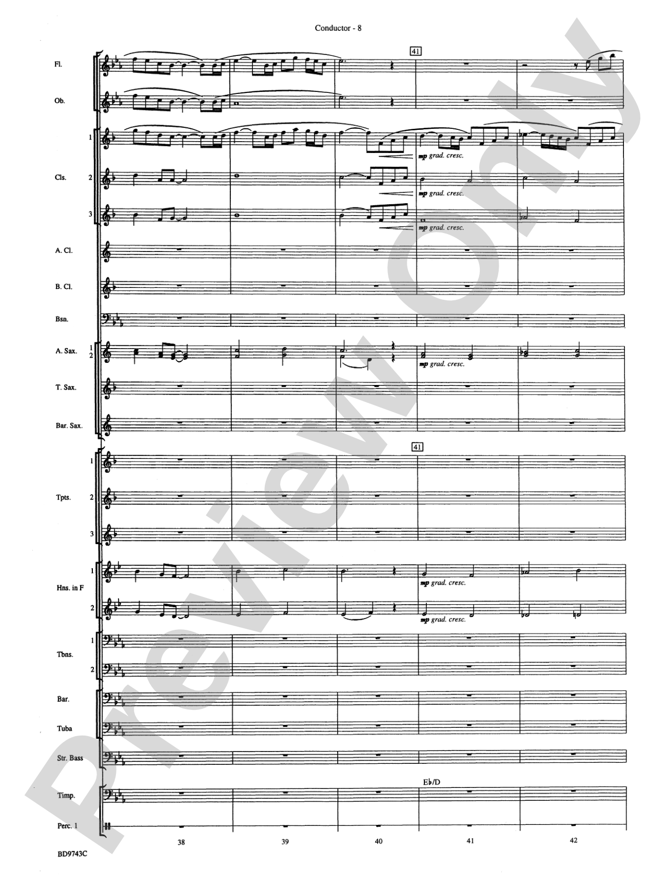 To a Distant Place: Concert Band Conductor Score & Parts