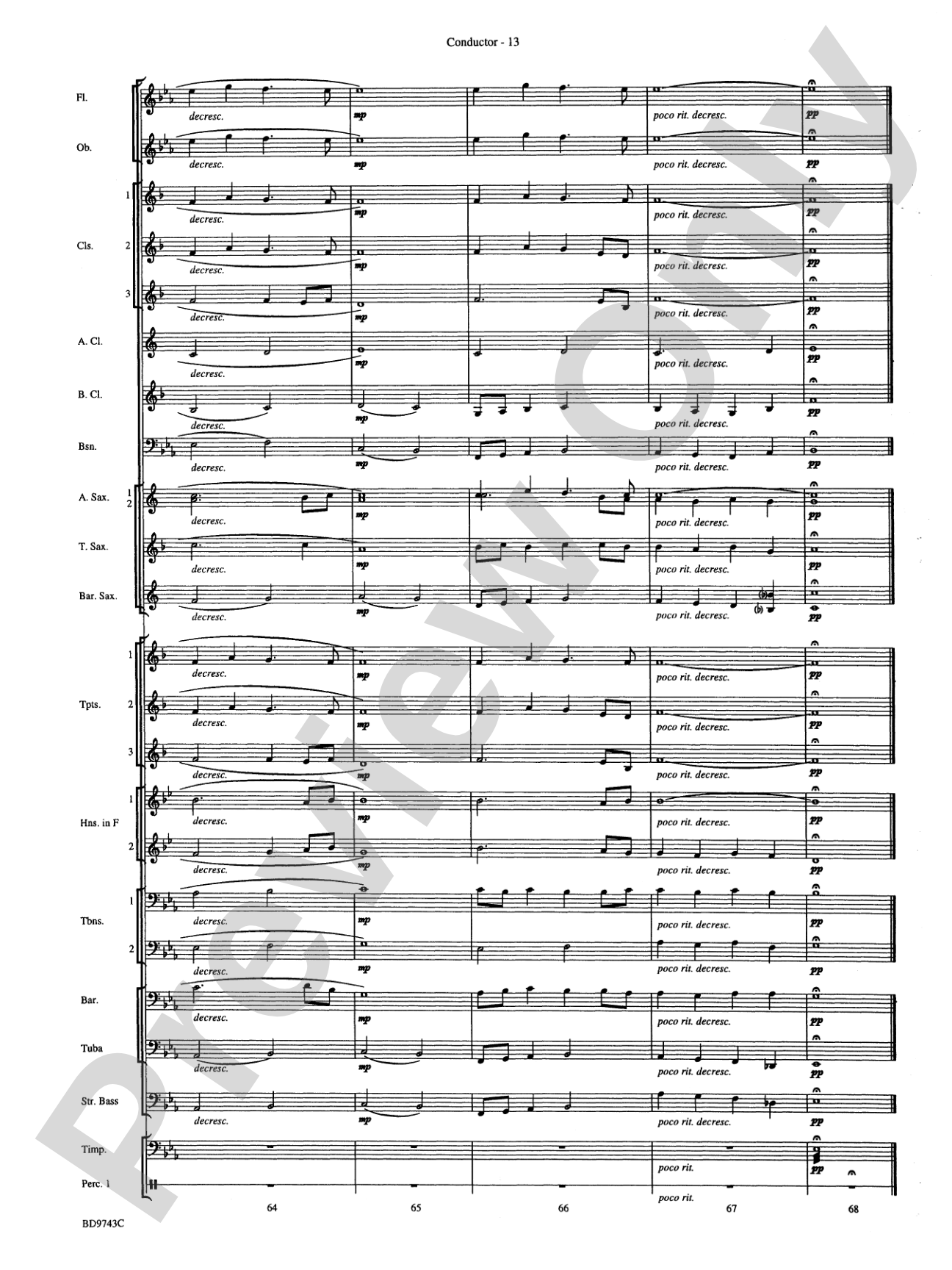 To a Distant Place: Concert Band Conductor Score & Parts