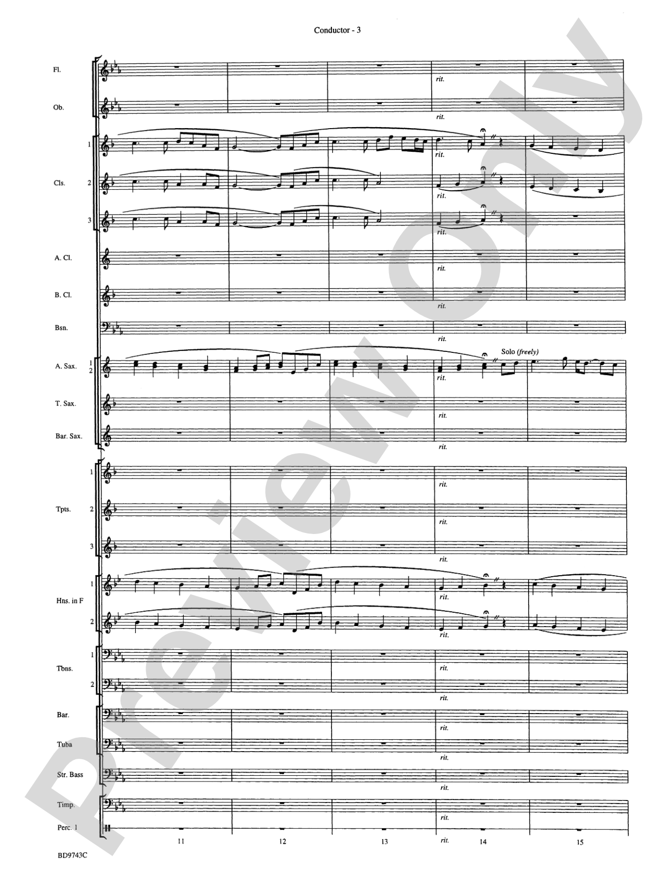To a Distant Place: Concert Band Conductor Score & Parts