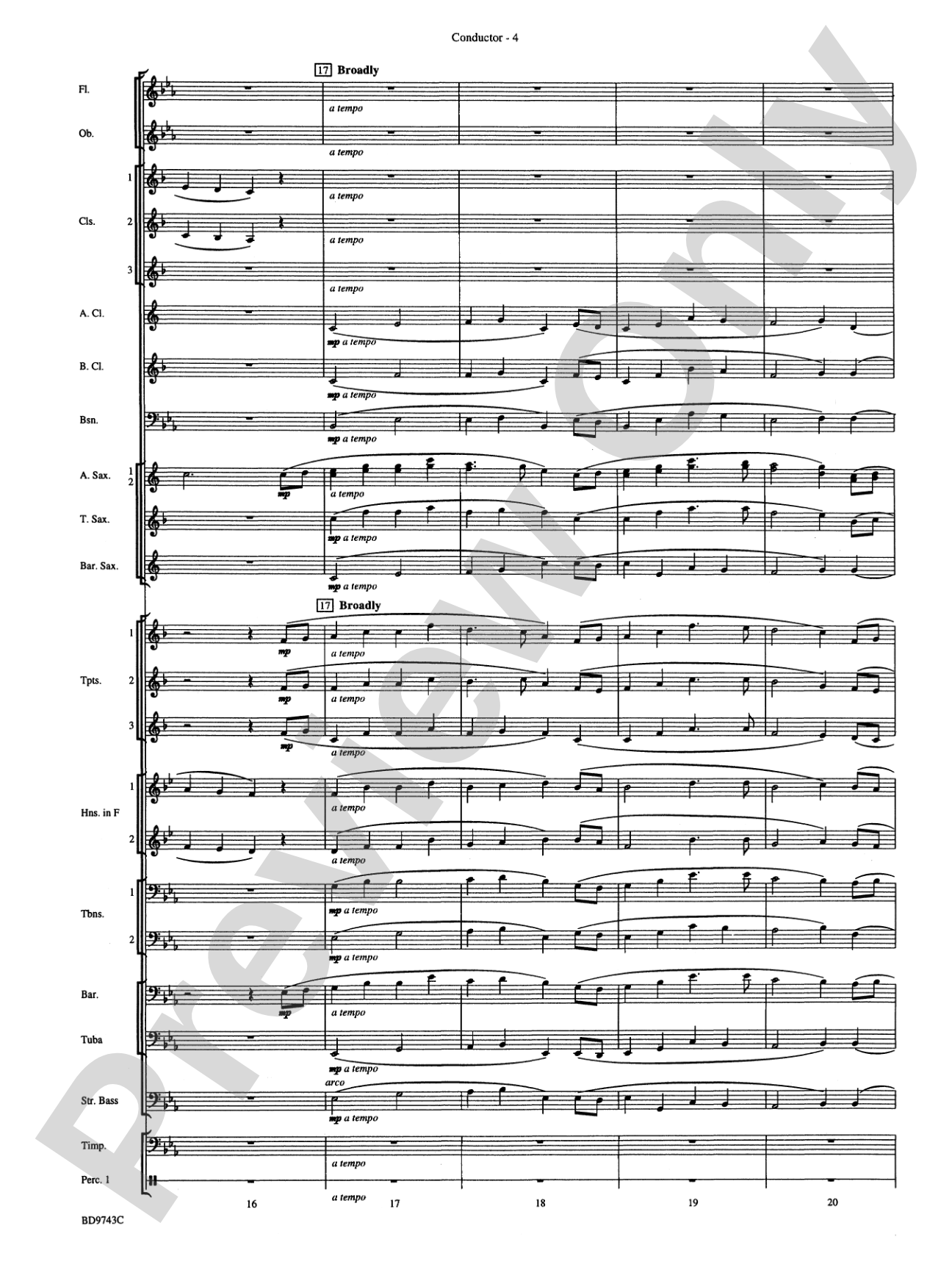 To a Distant Place: Concert Band Conductor Score & Parts