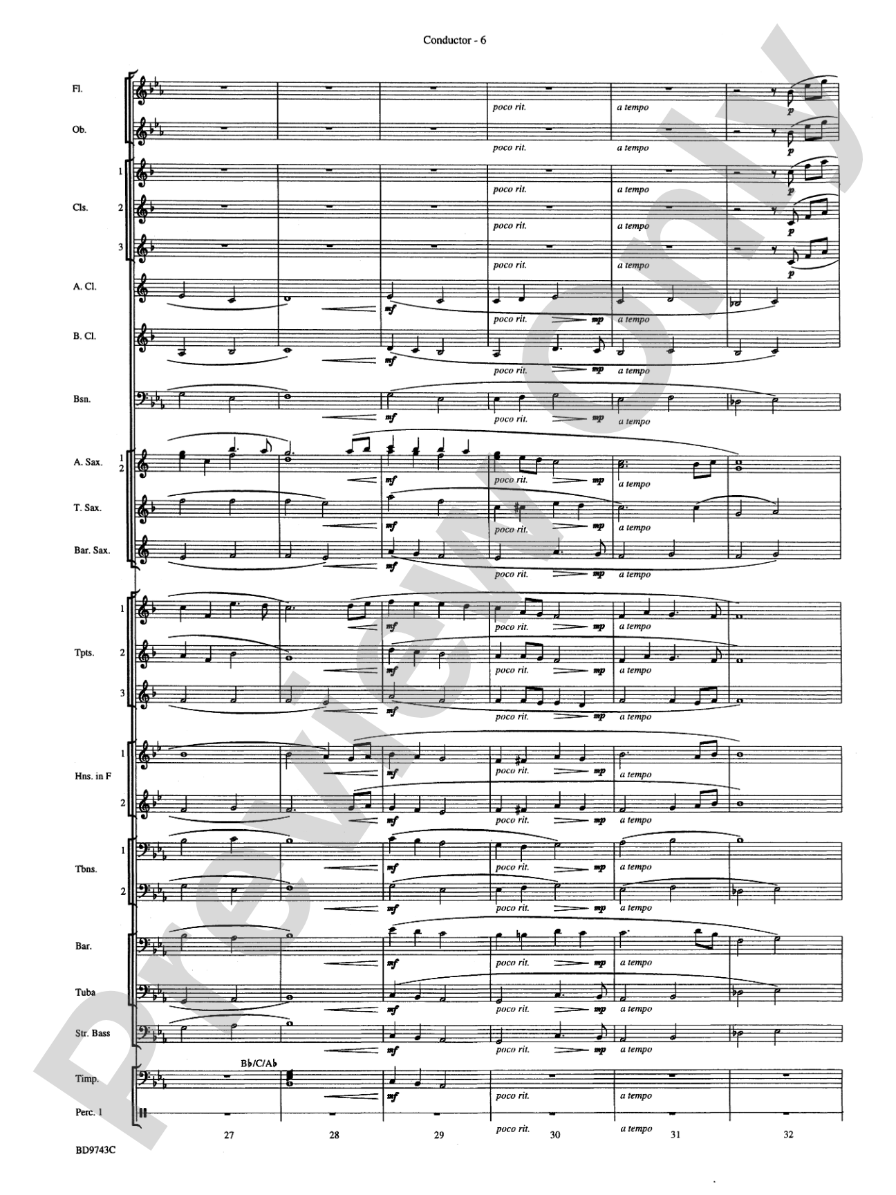 To a Distant Place: Concert Band Conductor Score & Parts