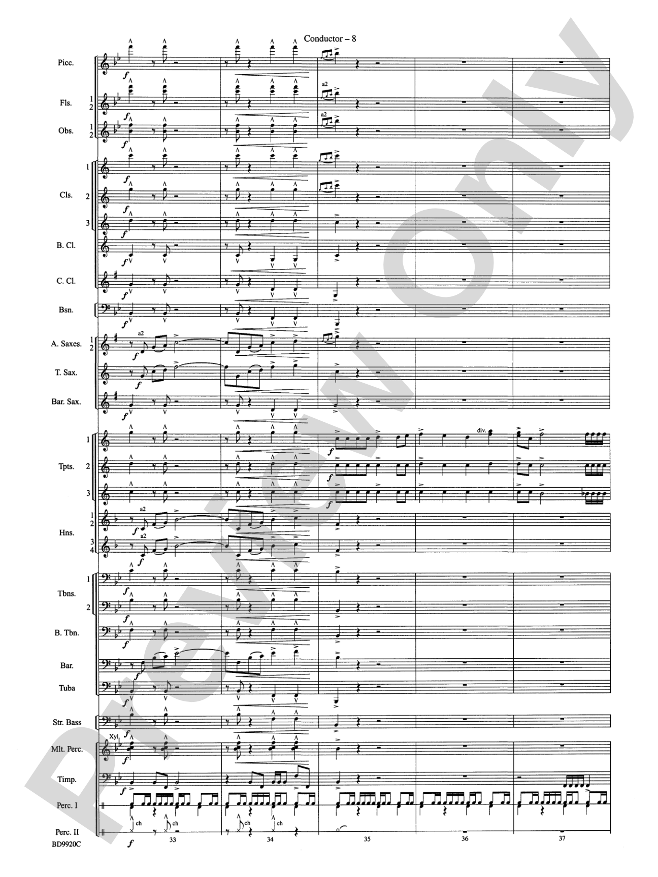 On Eagle's Wings: Concert Band Conductor Score & Parts