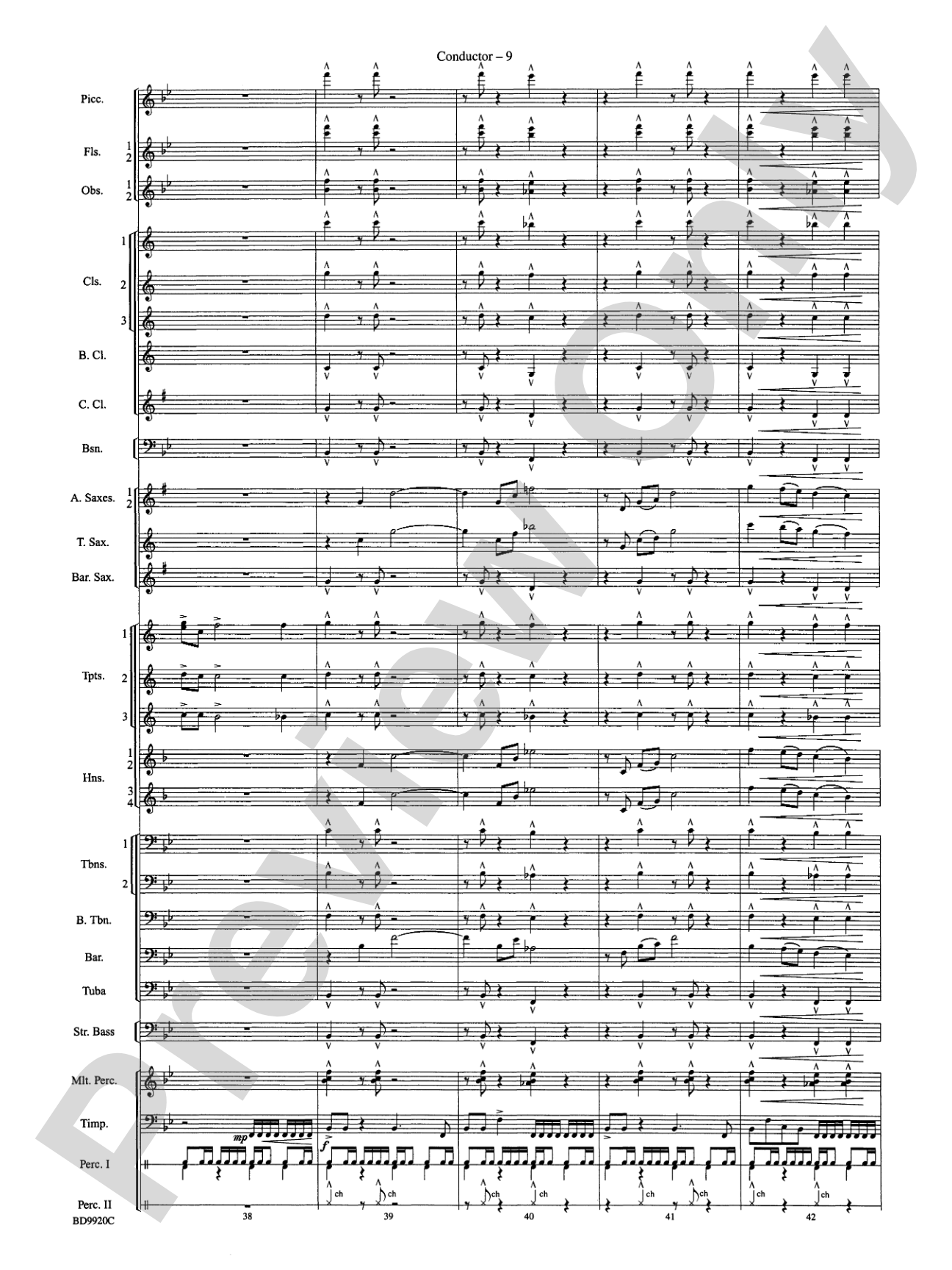 On Eagle's Wings: Concert Band Conductor Score & Parts