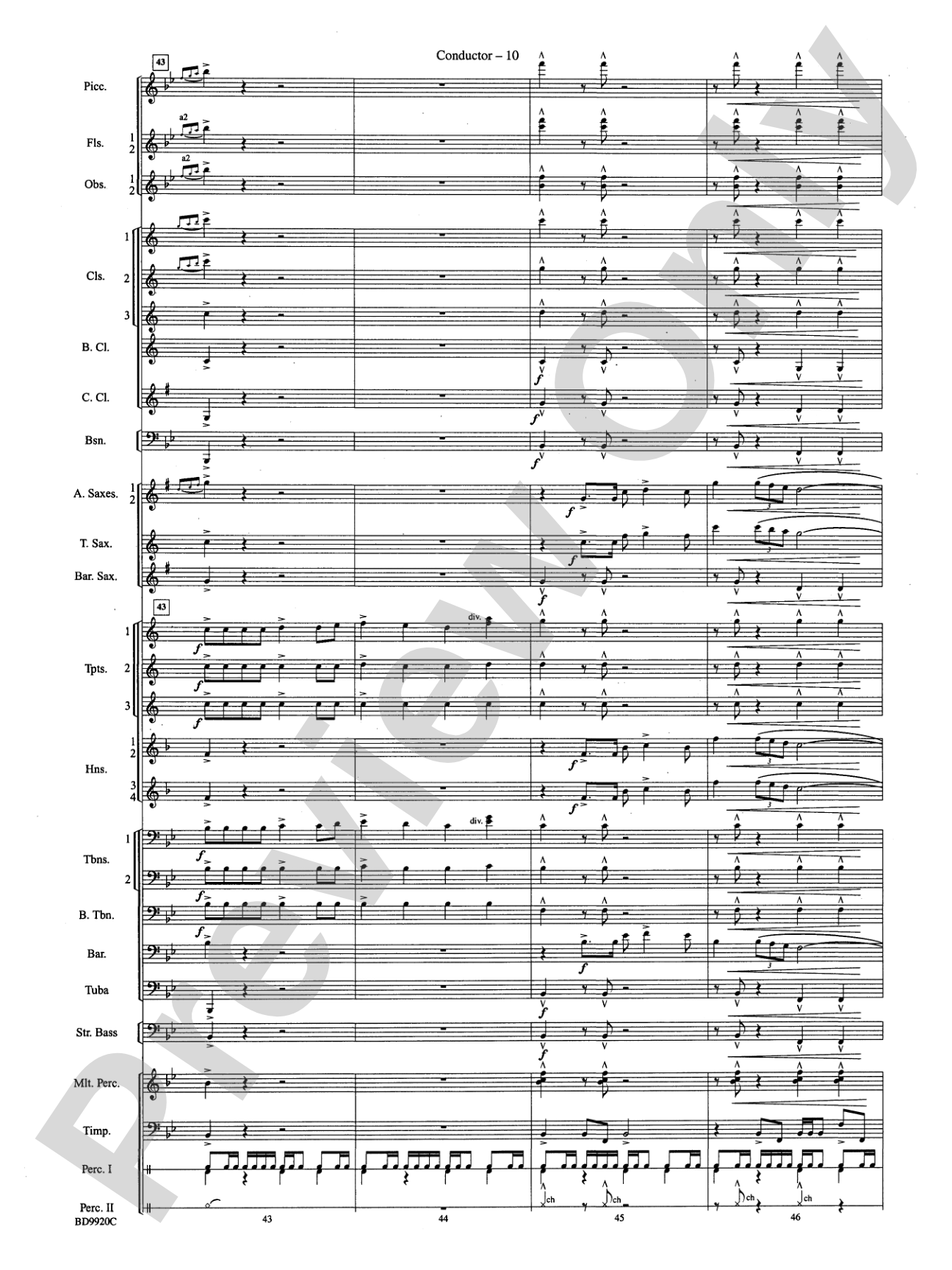 On Eagle's Wings: Concert Band Conductor Score & Parts