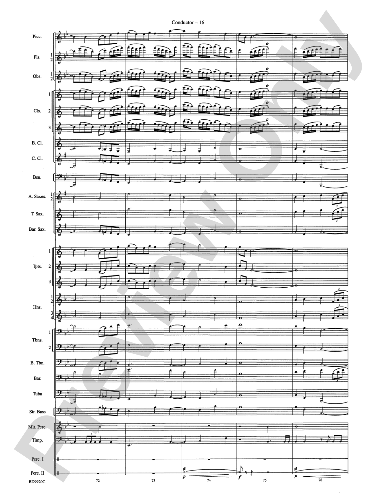 On Eagle's Wings: Concert Band Conductor Score & Parts