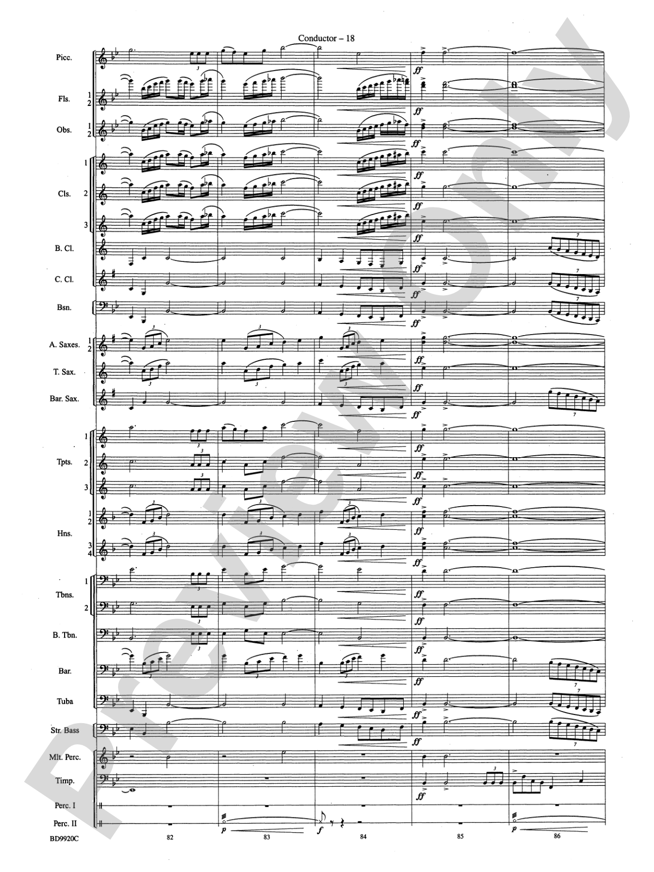 On Eagle's Wings: Concert Band Conductor Score & Parts