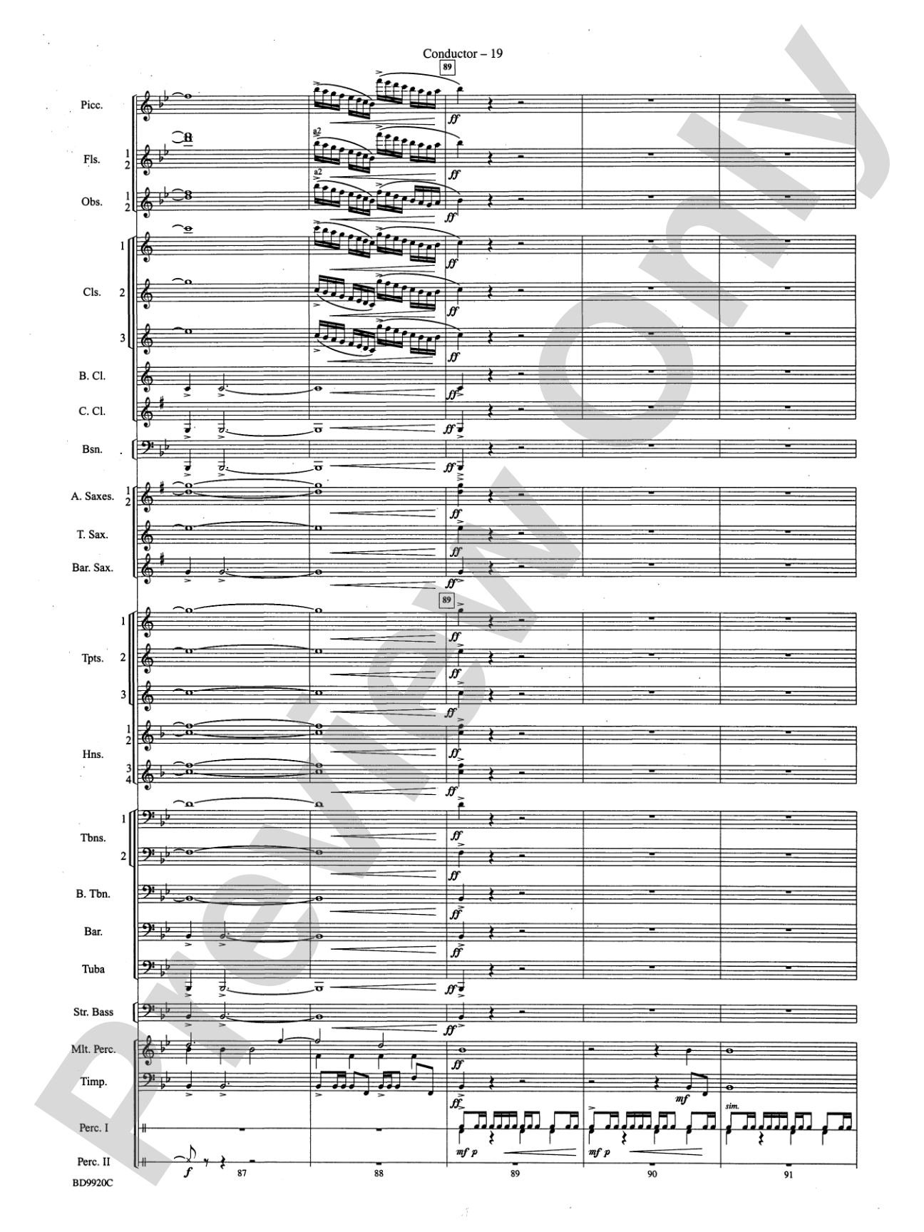 On Eagle's Wings: Concert Band Conductor Score & Parts