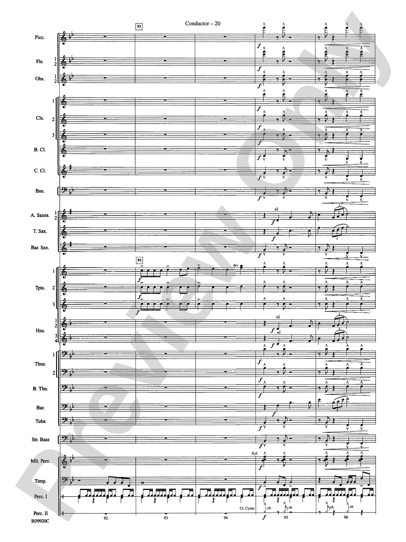 On Eagle's Wings: Concert Band Conductor Score & Parts