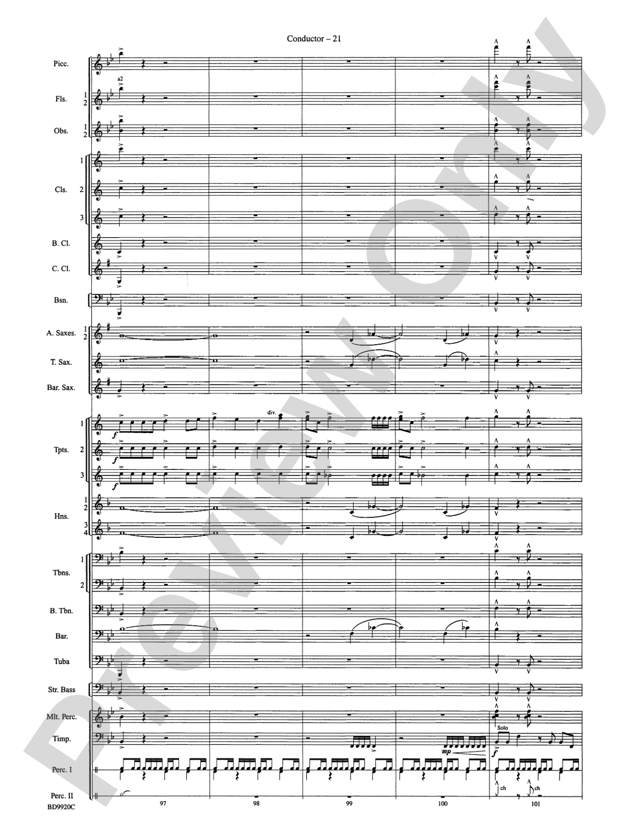 On Eagle's Wings: Concert Band Conductor Score & Parts