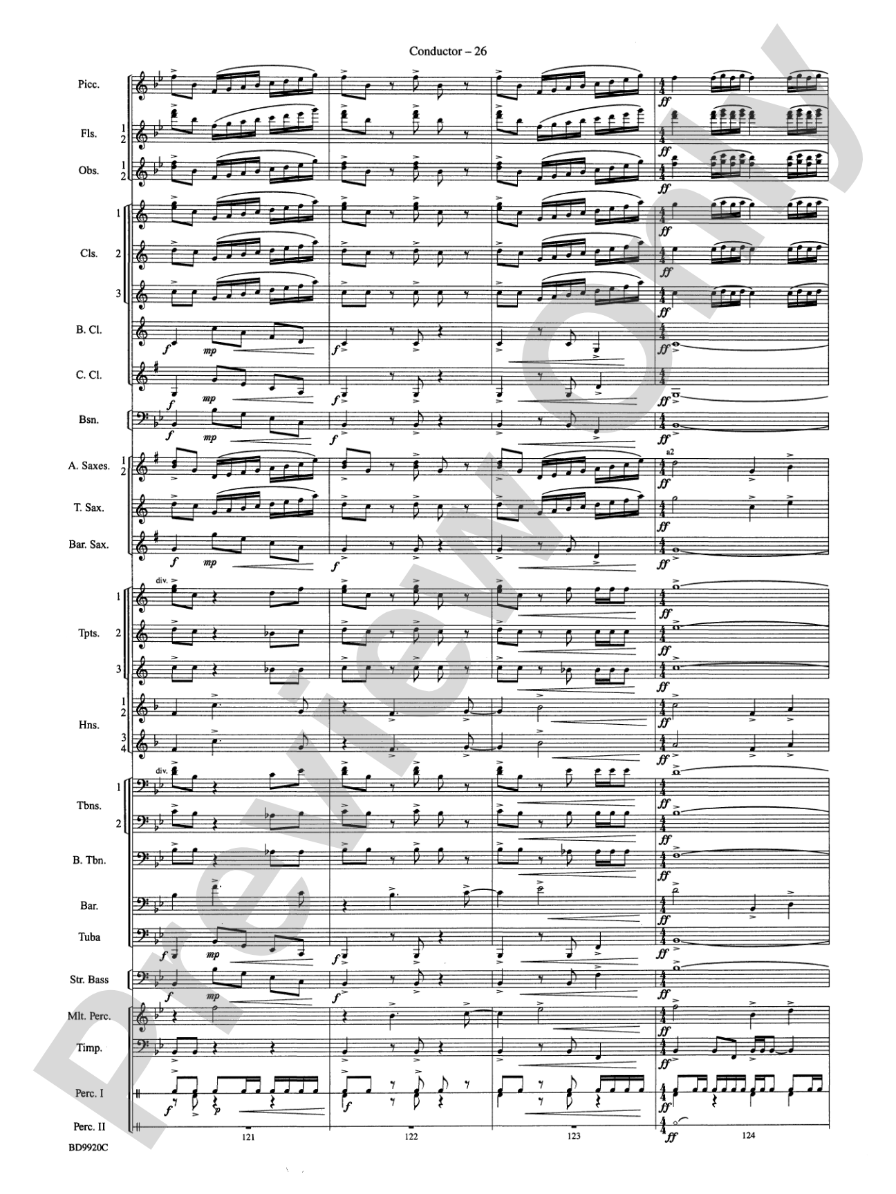 On Eagle's Wings: Concert Band Conductor Score & Parts