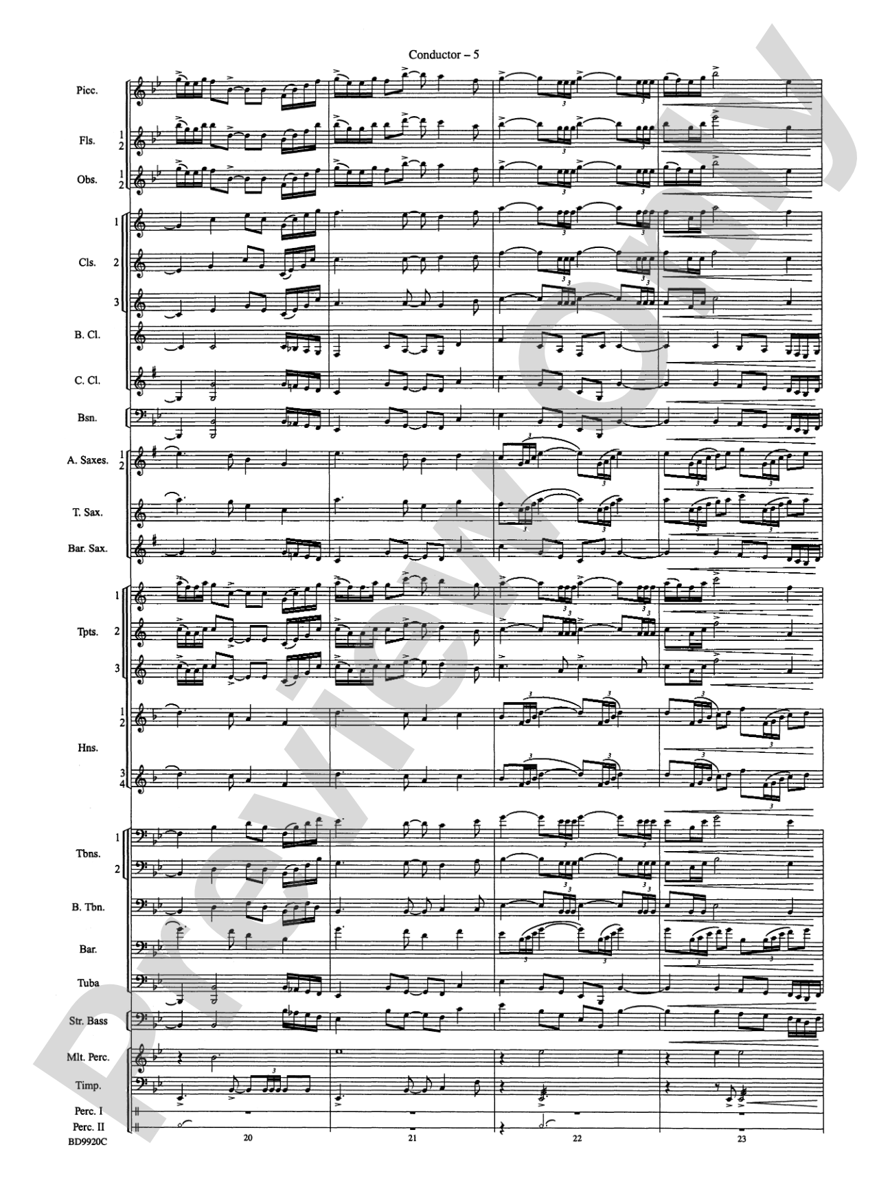 On Eagle's Wings: Concert Band Conductor Score & Parts