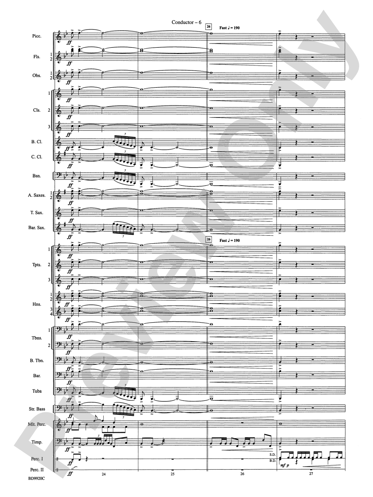 On Eagle's Wings: Concert Band Conductor Score & Parts