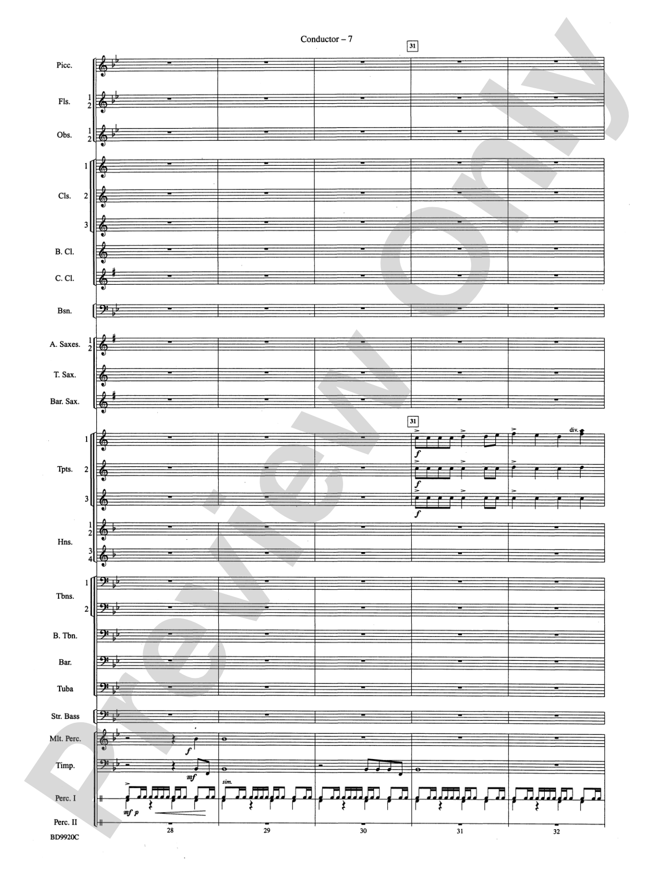 On Eagle's Wings: Concert Band Conductor Score & Parts