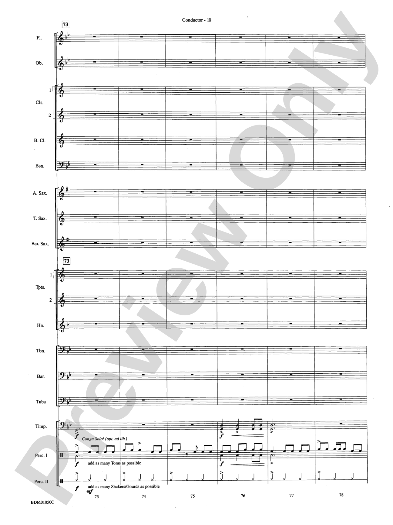 African Bell Carol (for Percussion and Winds): Concert Band Conductor Score & Parts