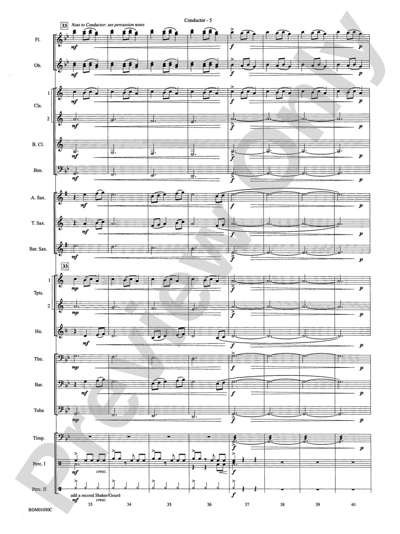 African Bell Carol (for Percussion and Winds): Concert Band Conductor Score & Parts