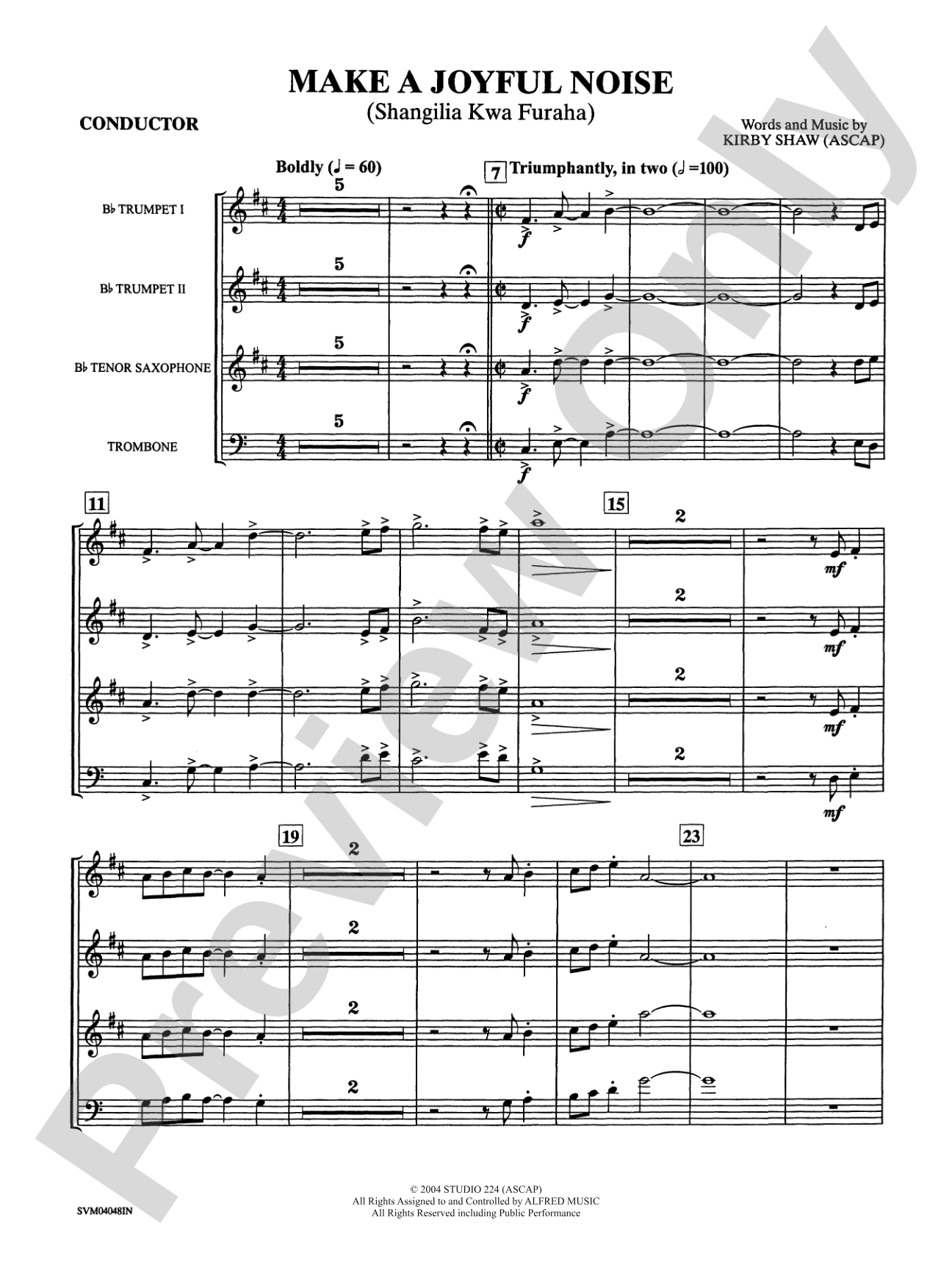 Make a Joyful Noise: Choral Instrumental Parts