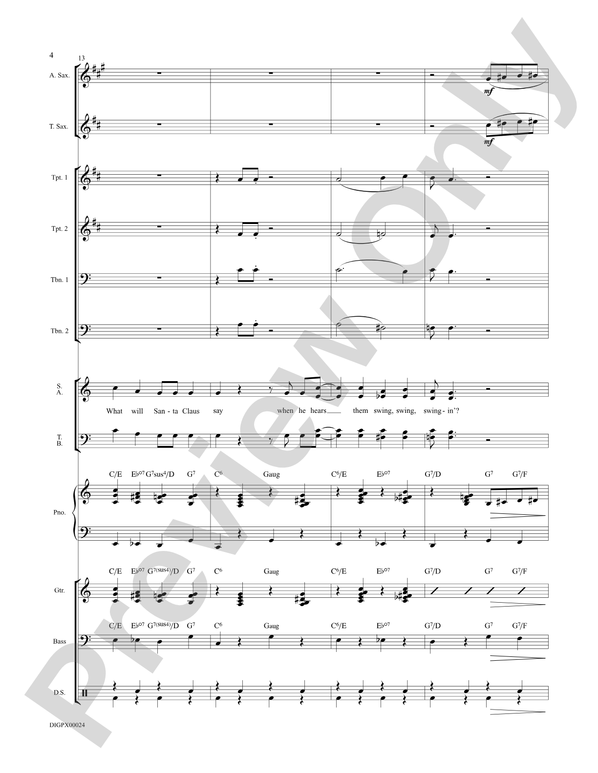 What Will Santa Claus Say? (When He Finds Everybody Swingin'): Choral SoundPax
