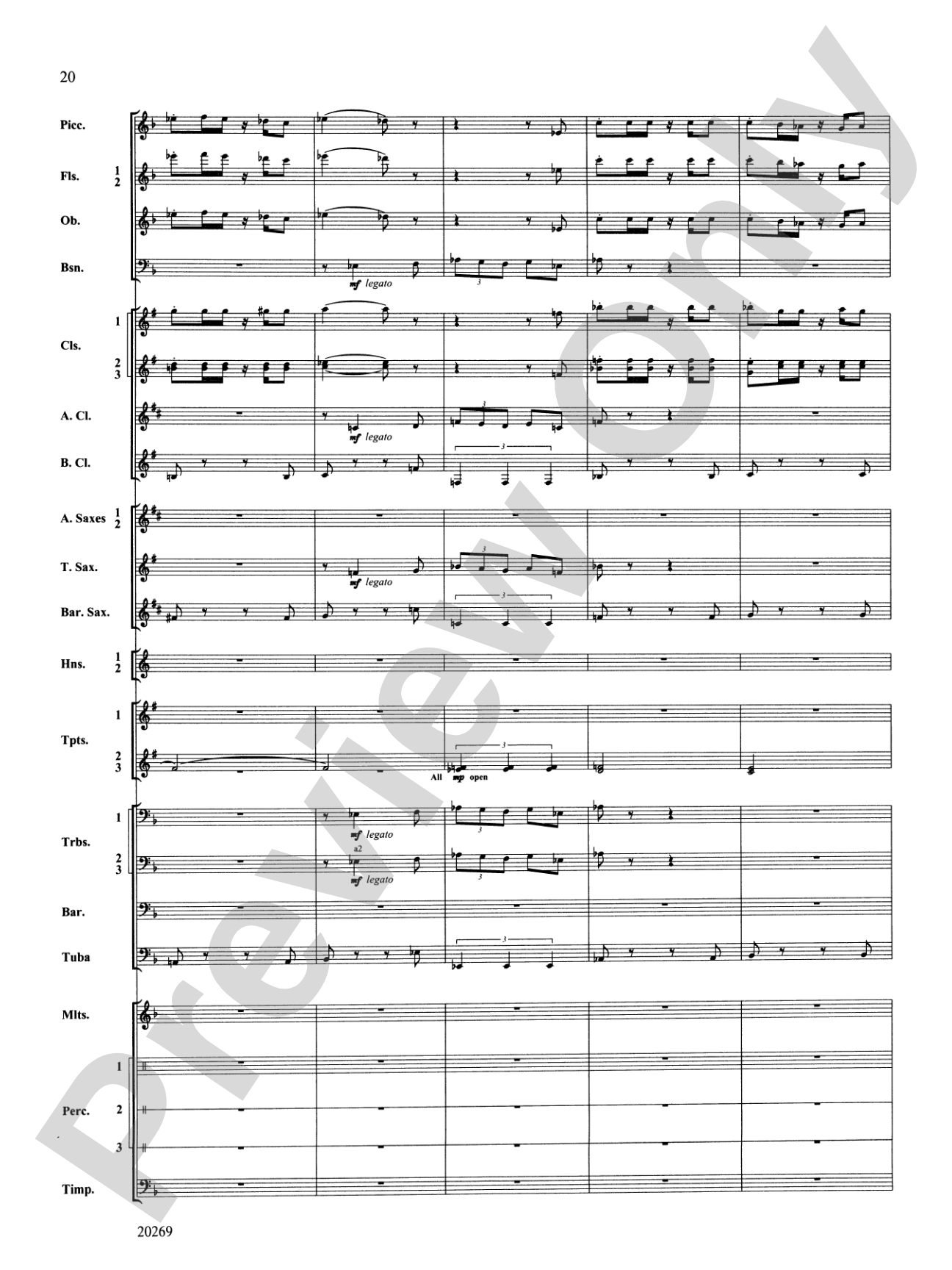 Night in the Tropics: Concert Band Conductor Score & Parts