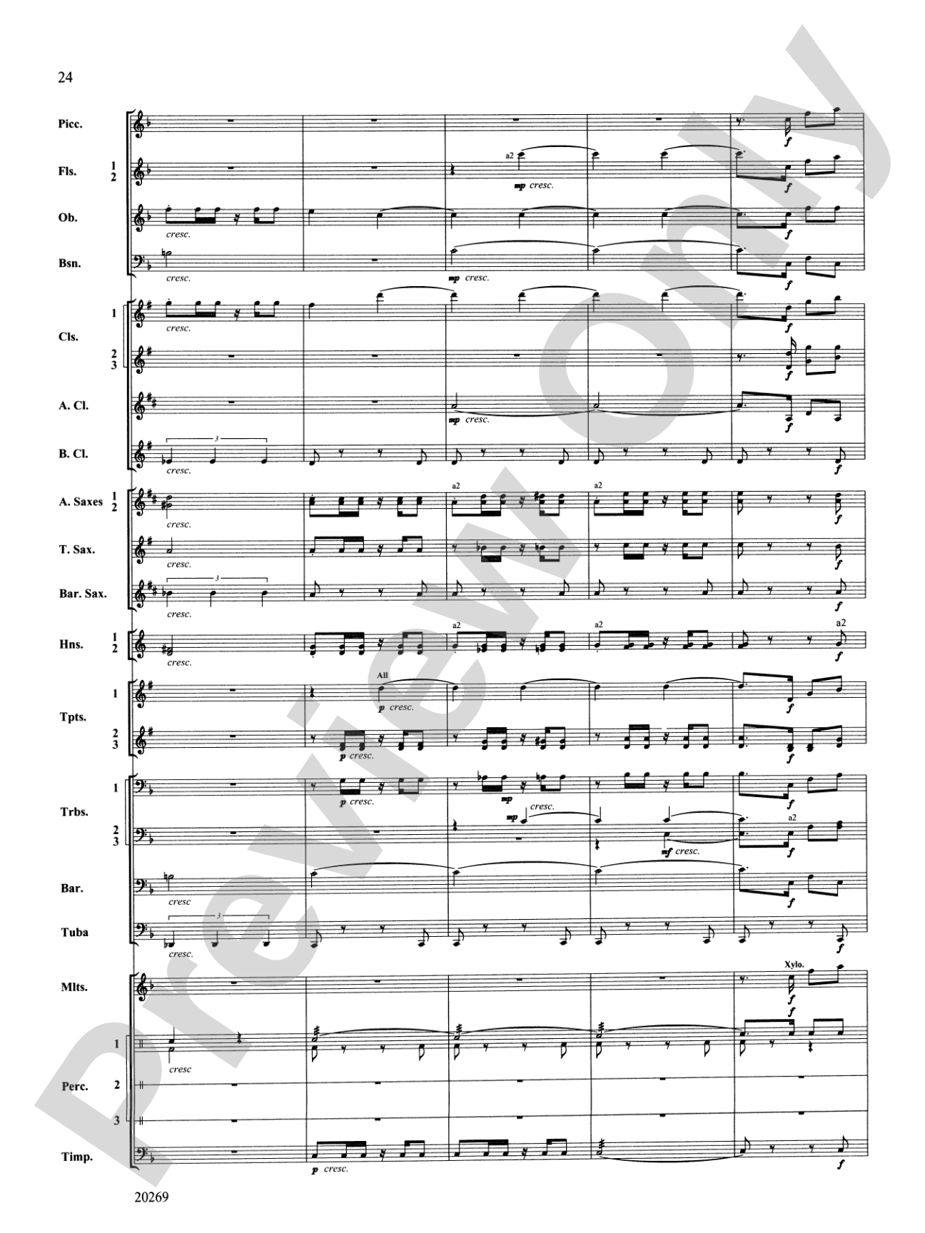 Night in the Tropics: Concert Band Conductor Score & Parts
