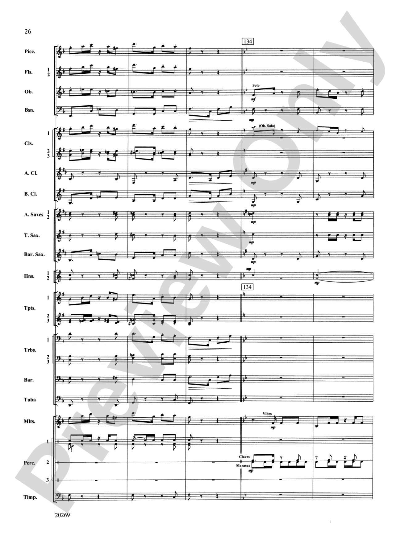 Night in the Tropics: Concert Band Conductor Score & Parts