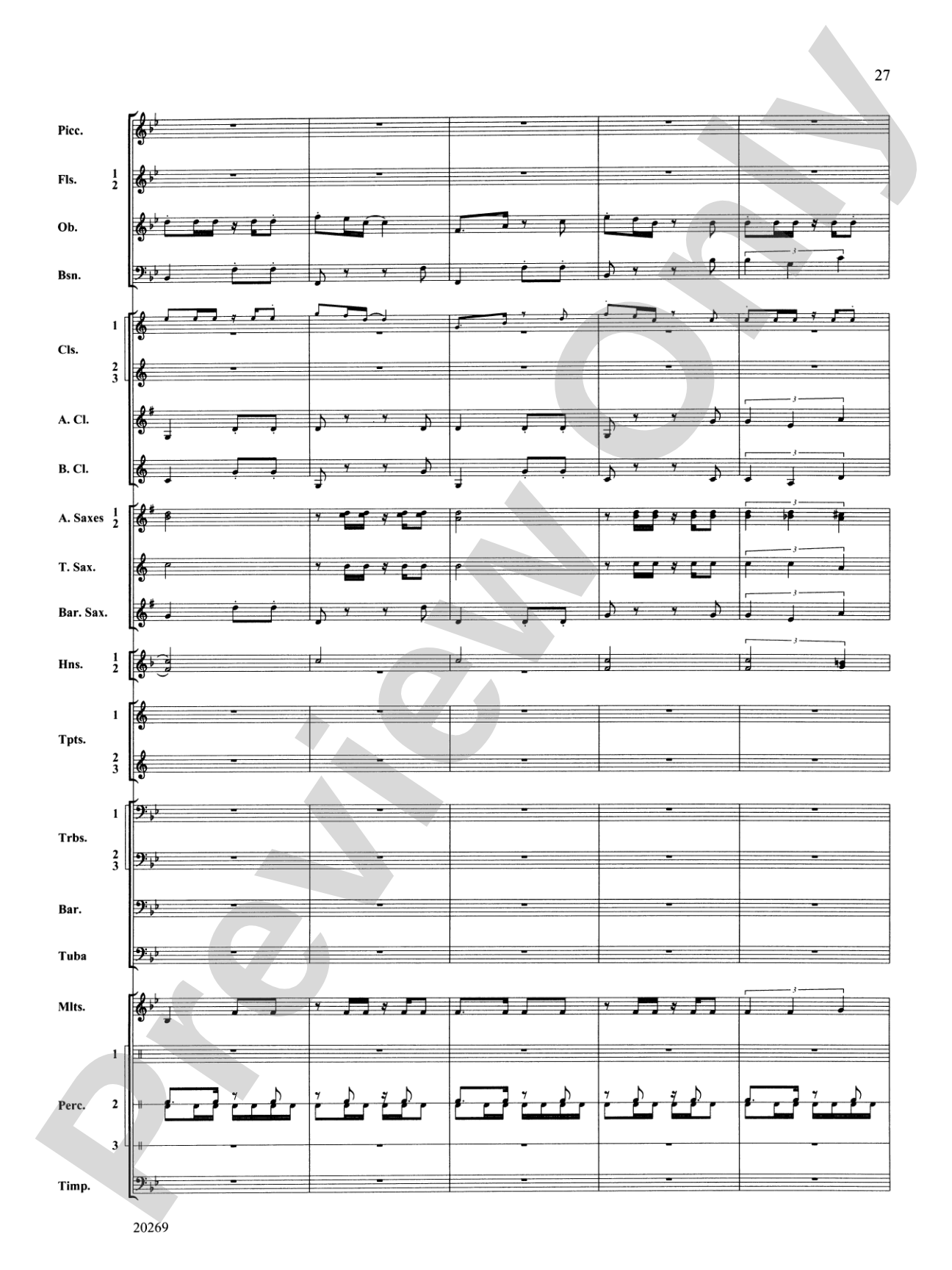 Night in the Tropics: Concert Band Conductor Score & Parts