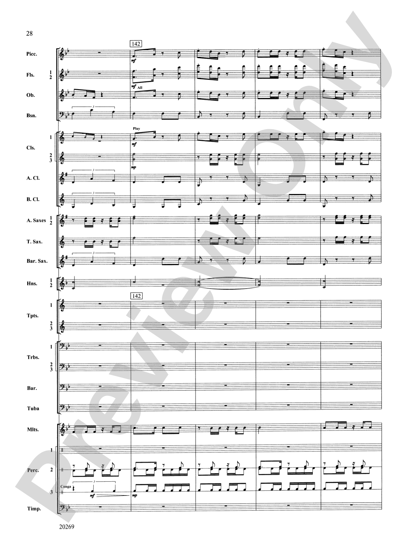 Night in the Tropics: Concert Band Conductor Score & Parts