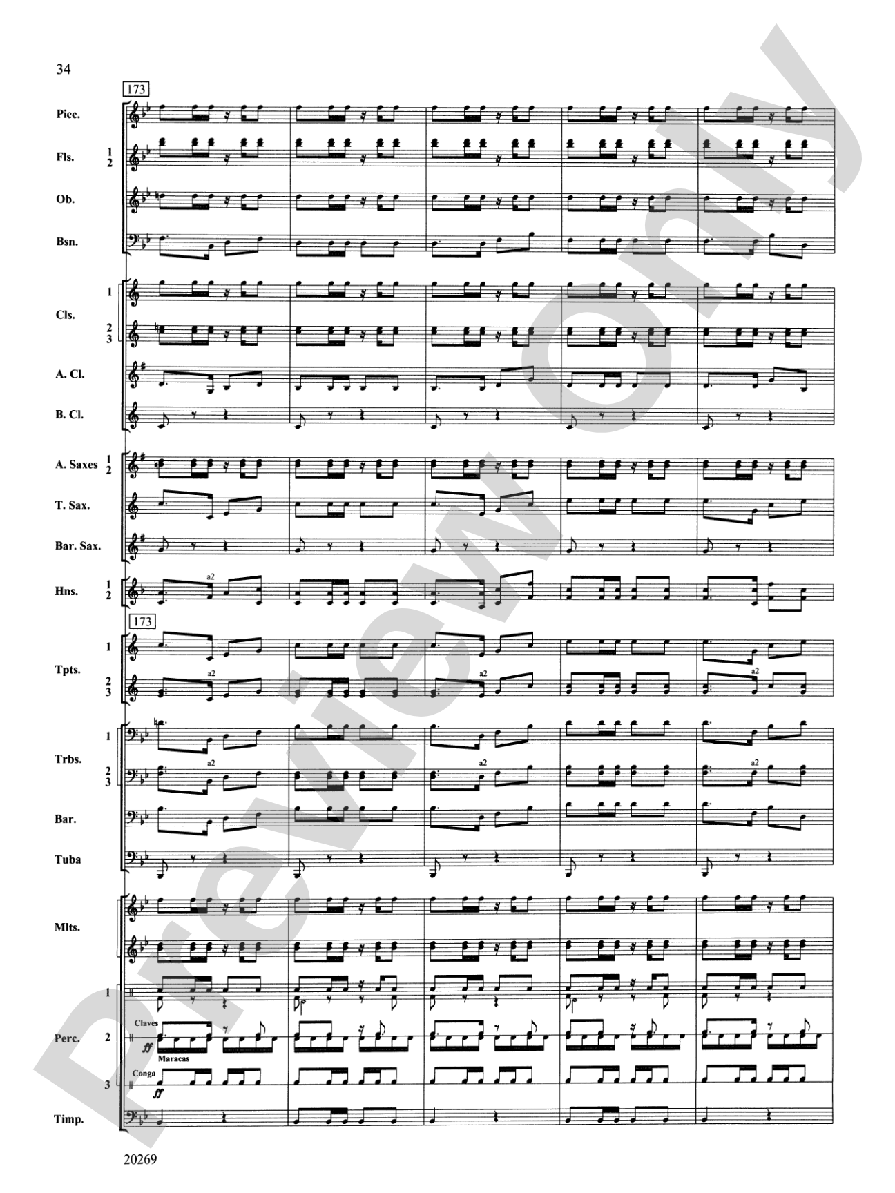 Night in the Tropics: Concert Band Conductor Score & Parts