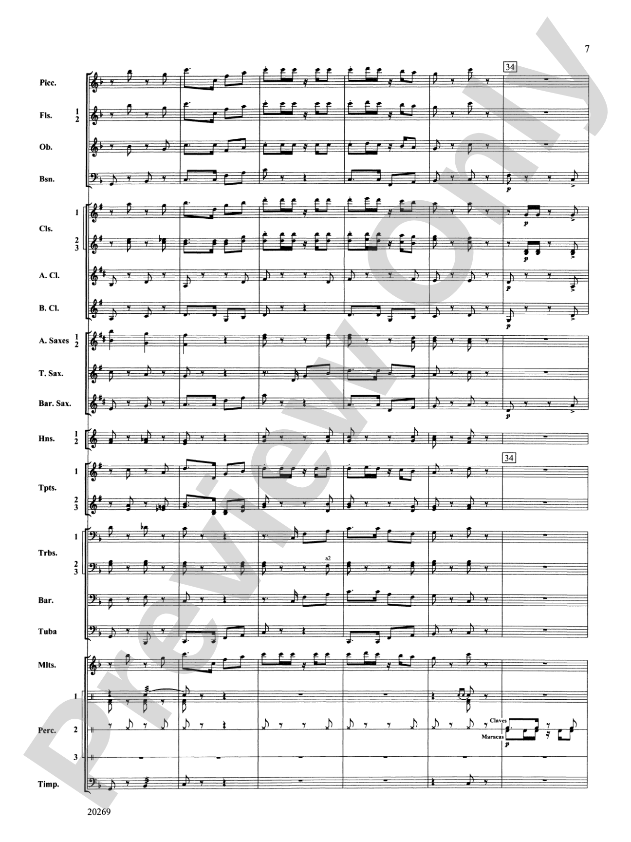 Night in the Tropics: Concert Band Conductor Score & Parts