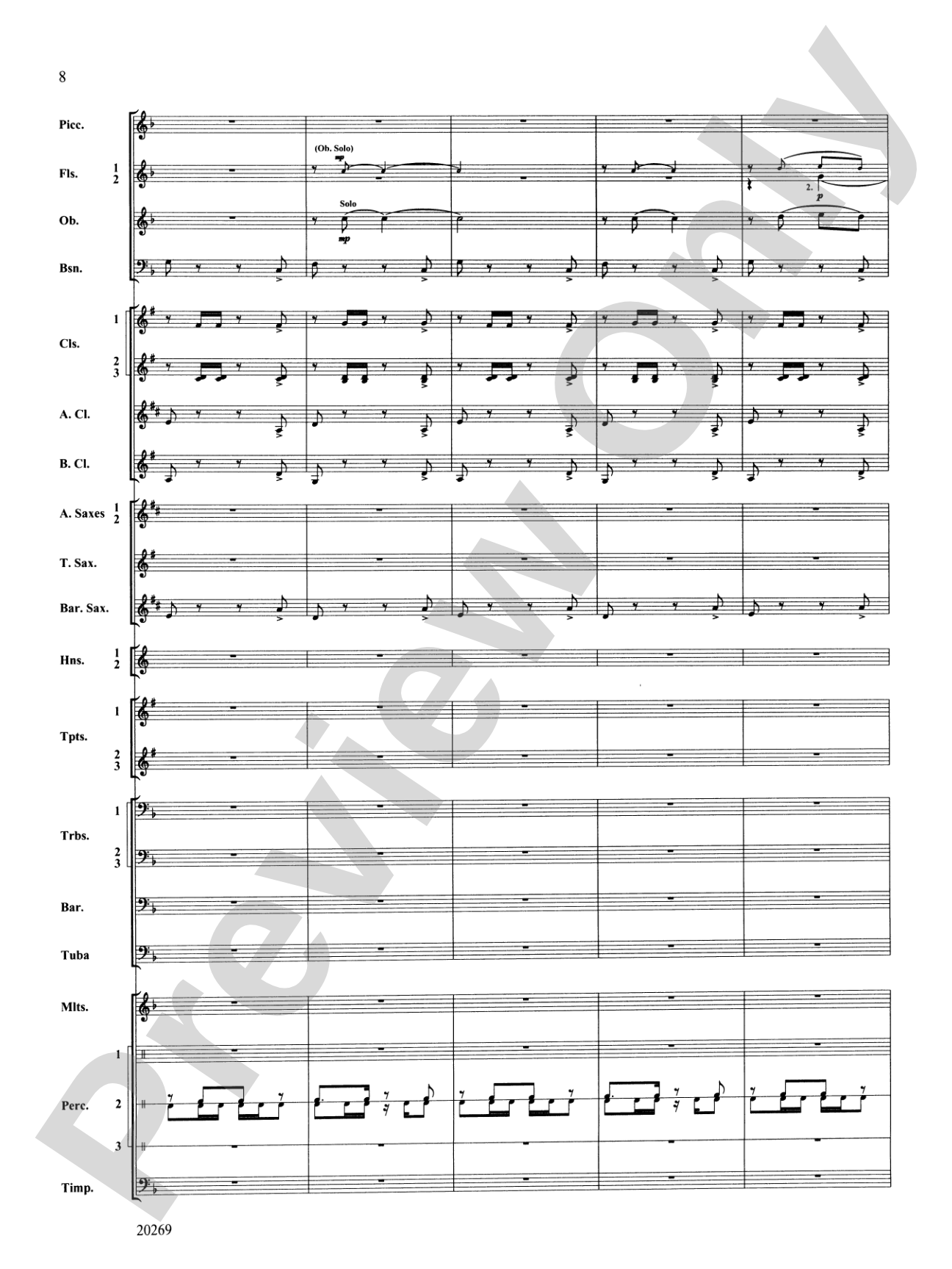 Night in the Tropics: Concert Band Conductor Score & Parts