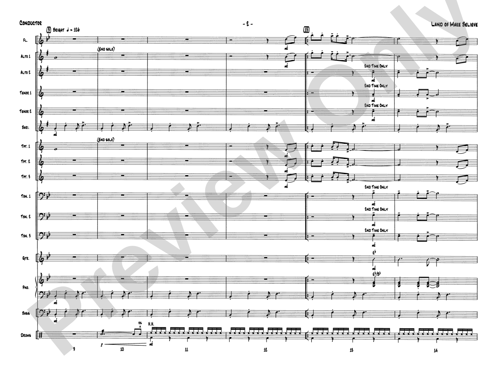 Land of Make Believe: Jazz Ensemble Conductor Score & Parts