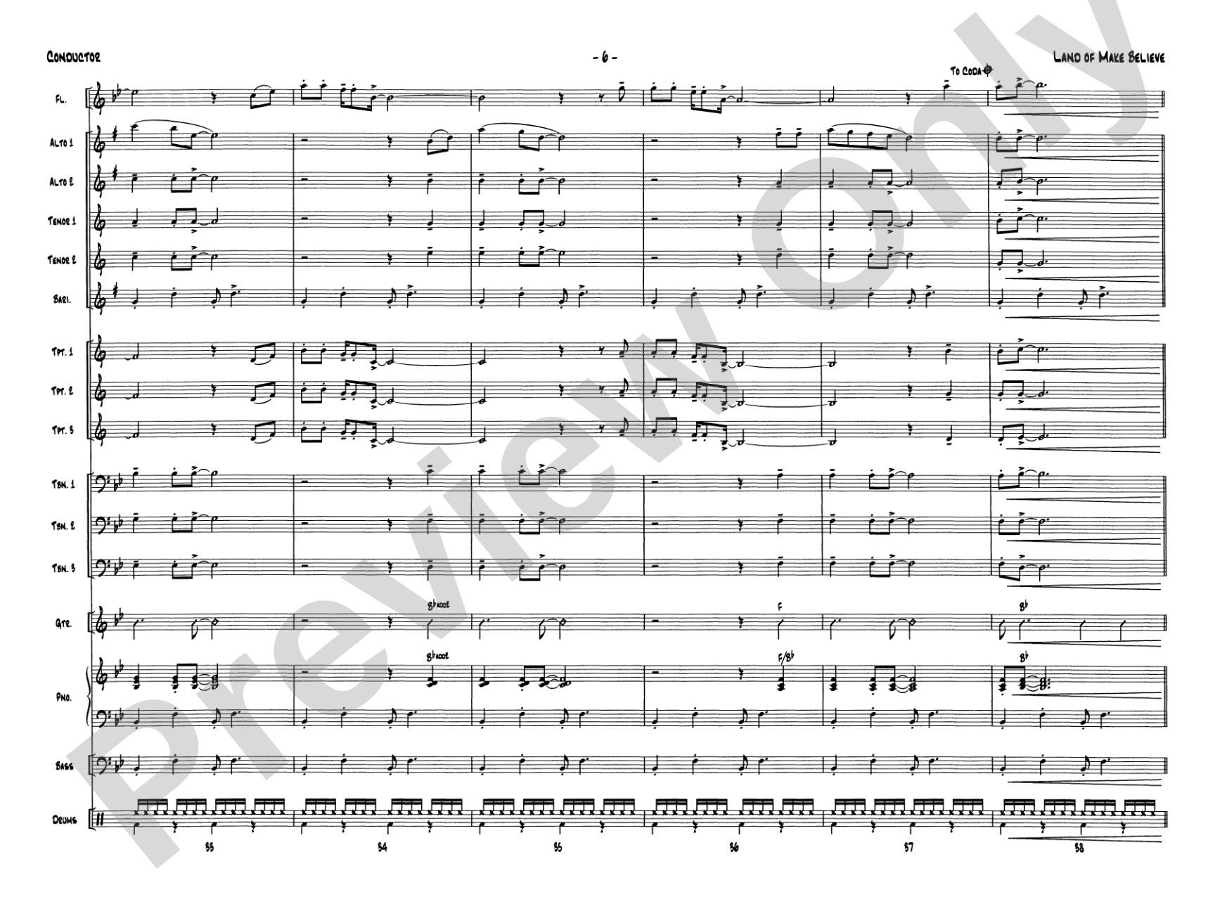 Land of Make Believe: Jazz Ensemble Conductor Score & Parts