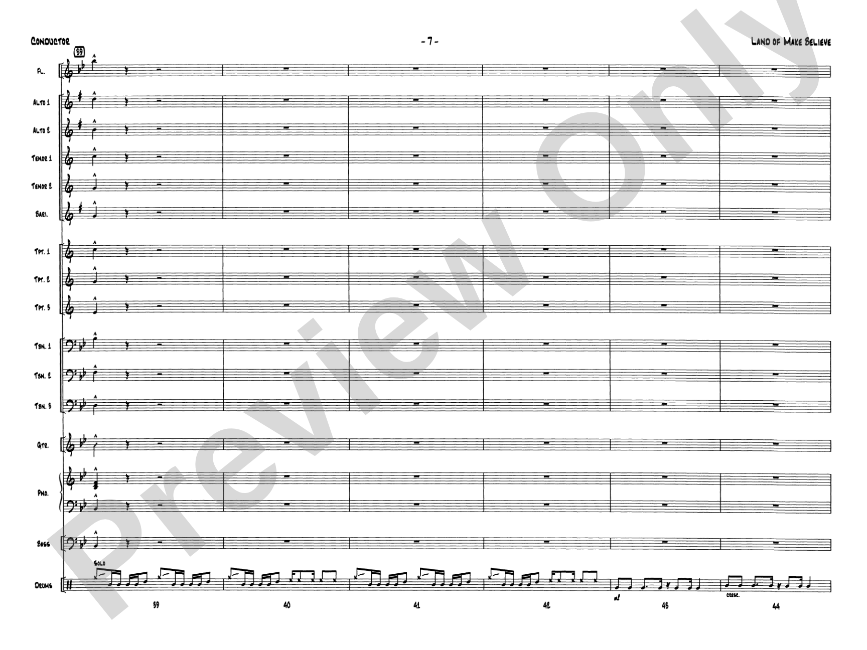 Land of Make Believe: Jazz Ensemble Conductor Score & Parts