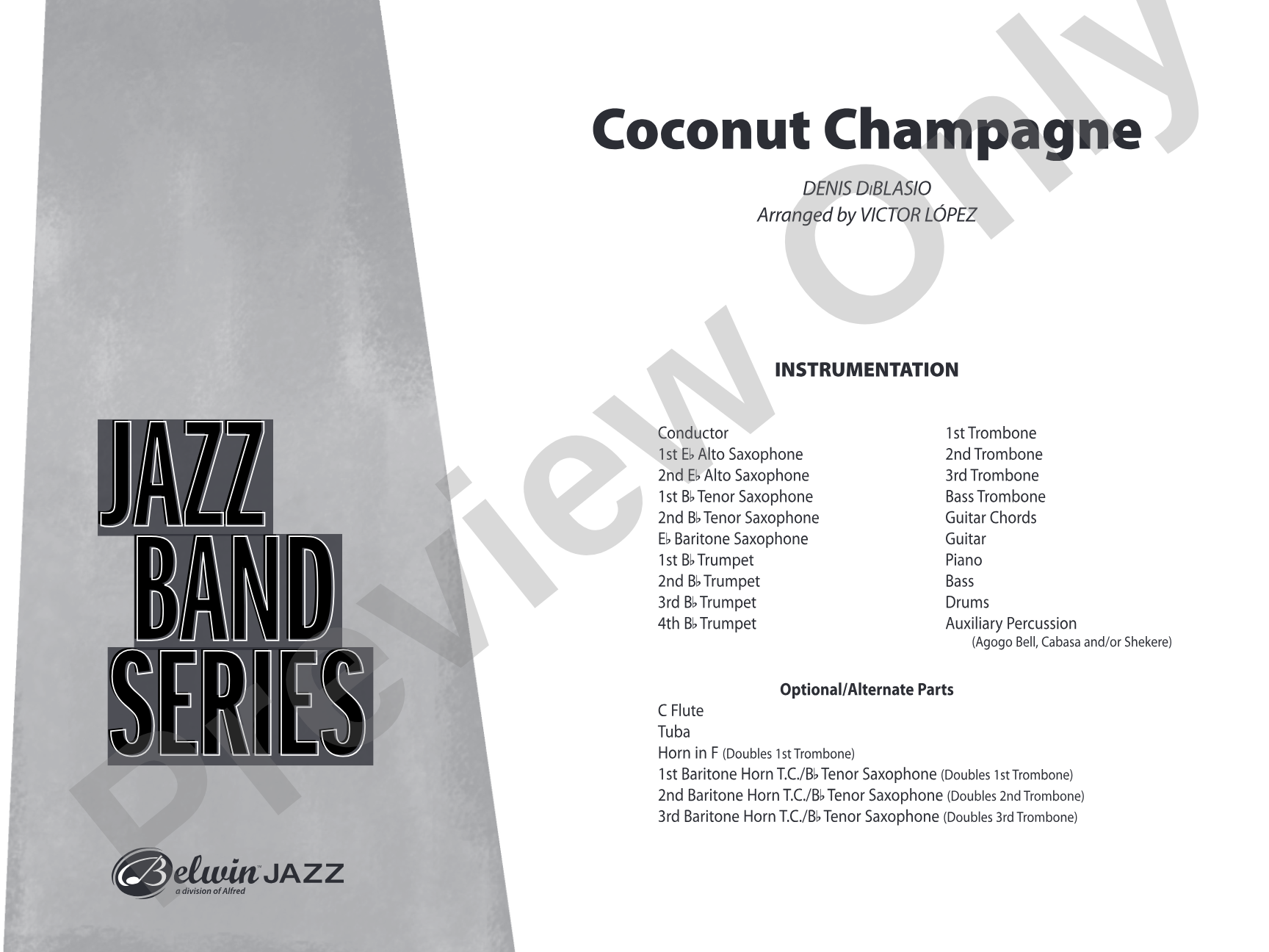 Coconut Champagne: Jazz Ensemble Conductor Score & Parts