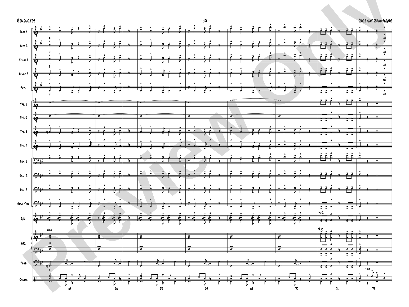 Coconut Champagne: Jazz Ensemble Conductor Score & Parts