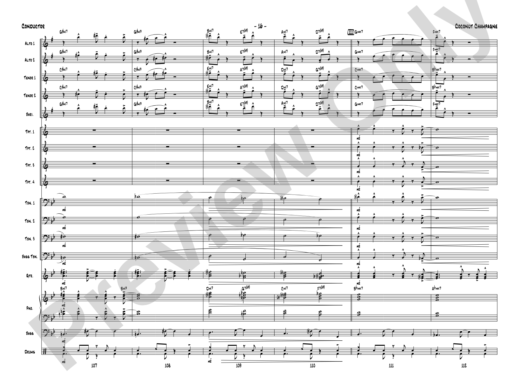 Coconut Champagne: Jazz Ensemble Conductor Score & Parts