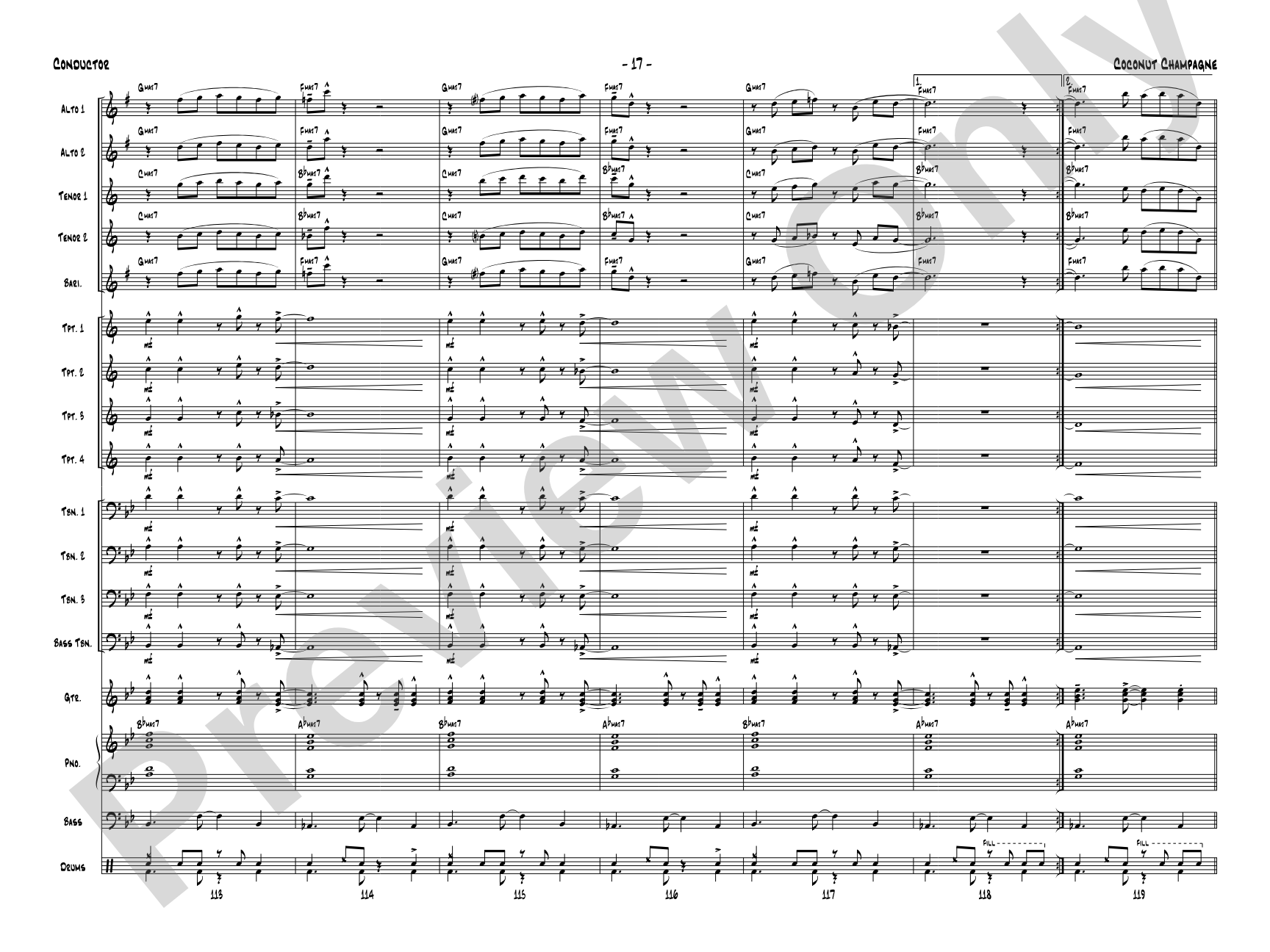 Coconut Champagne: Jazz Ensemble Conductor Score & Parts