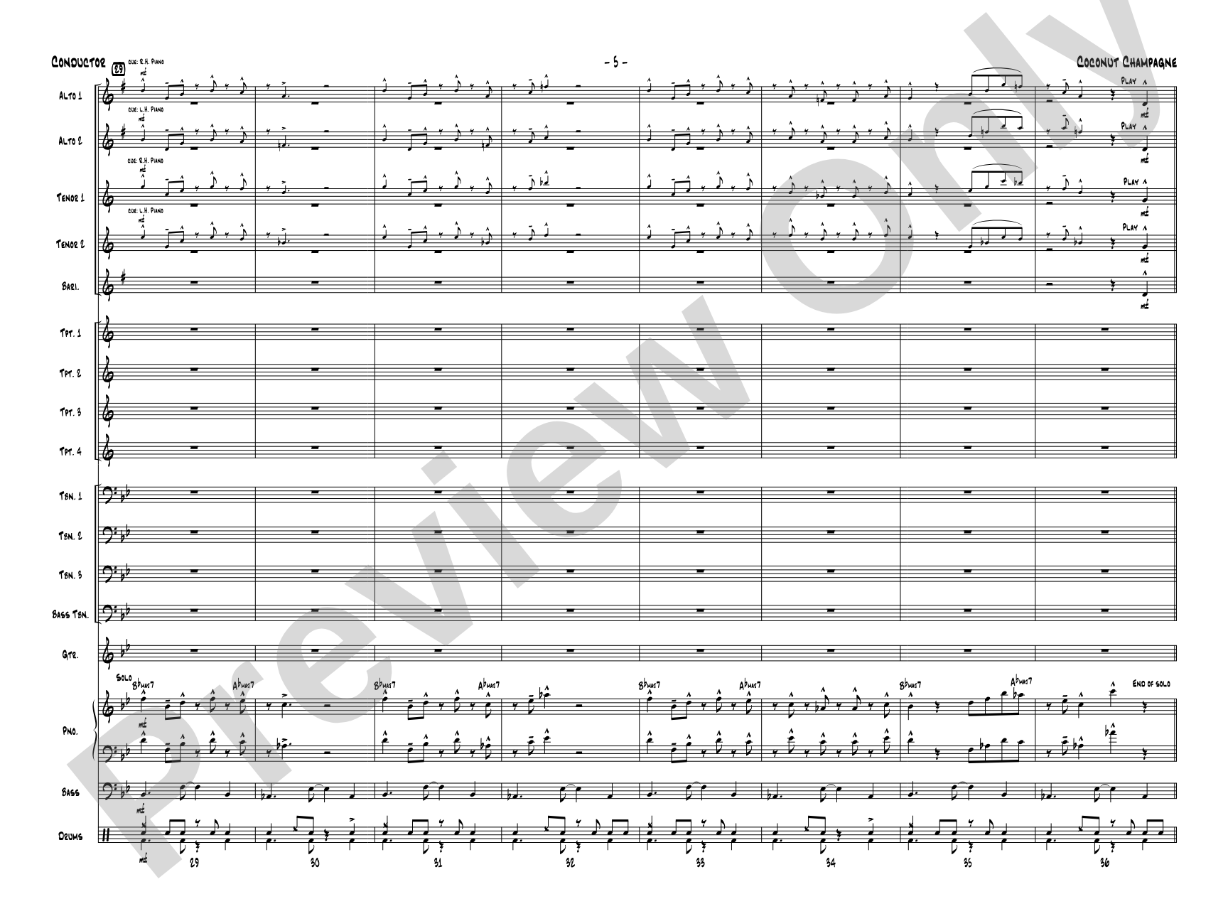 Coconut Champagne: Jazz Ensemble Conductor Score & Parts