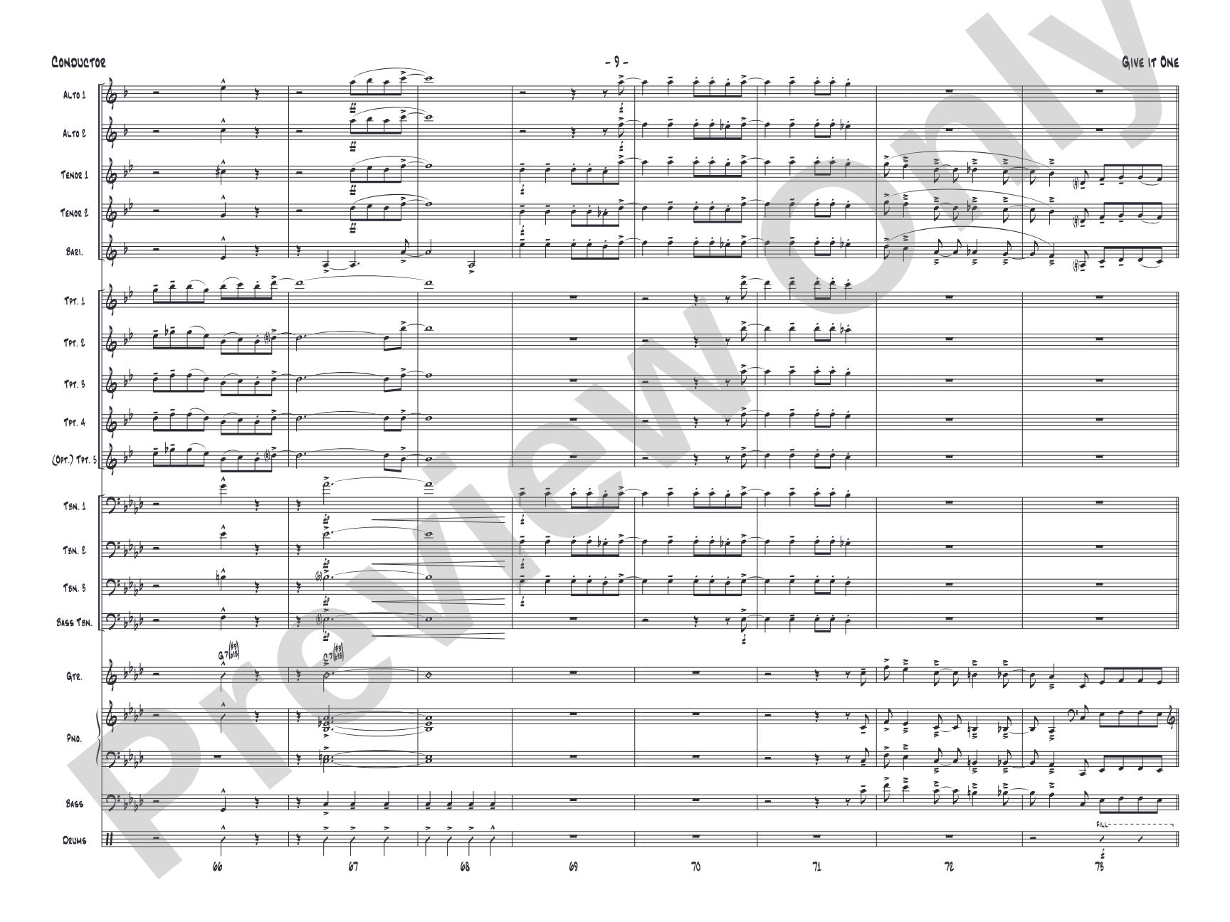 Give It One: Jazz Ensemble Conductor Score & Parts