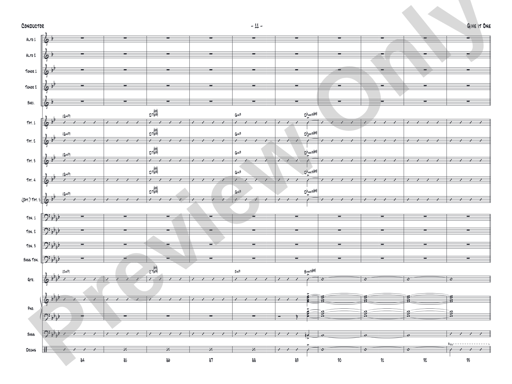 Give It One: Jazz Ensemble Conductor Score & Parts
