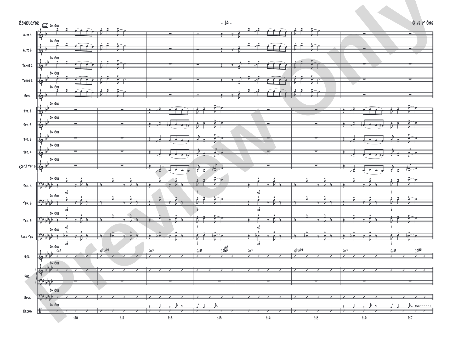 Give It One: Jazz Ensemble Conductor Score & Parts
