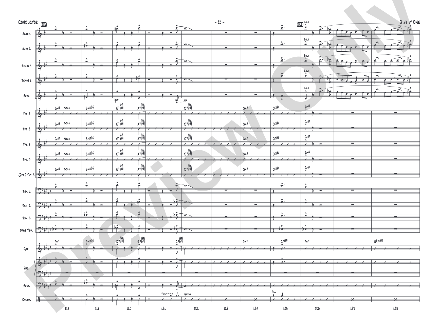 Give It One: Jazz Ensemble Conductor Score & Parts