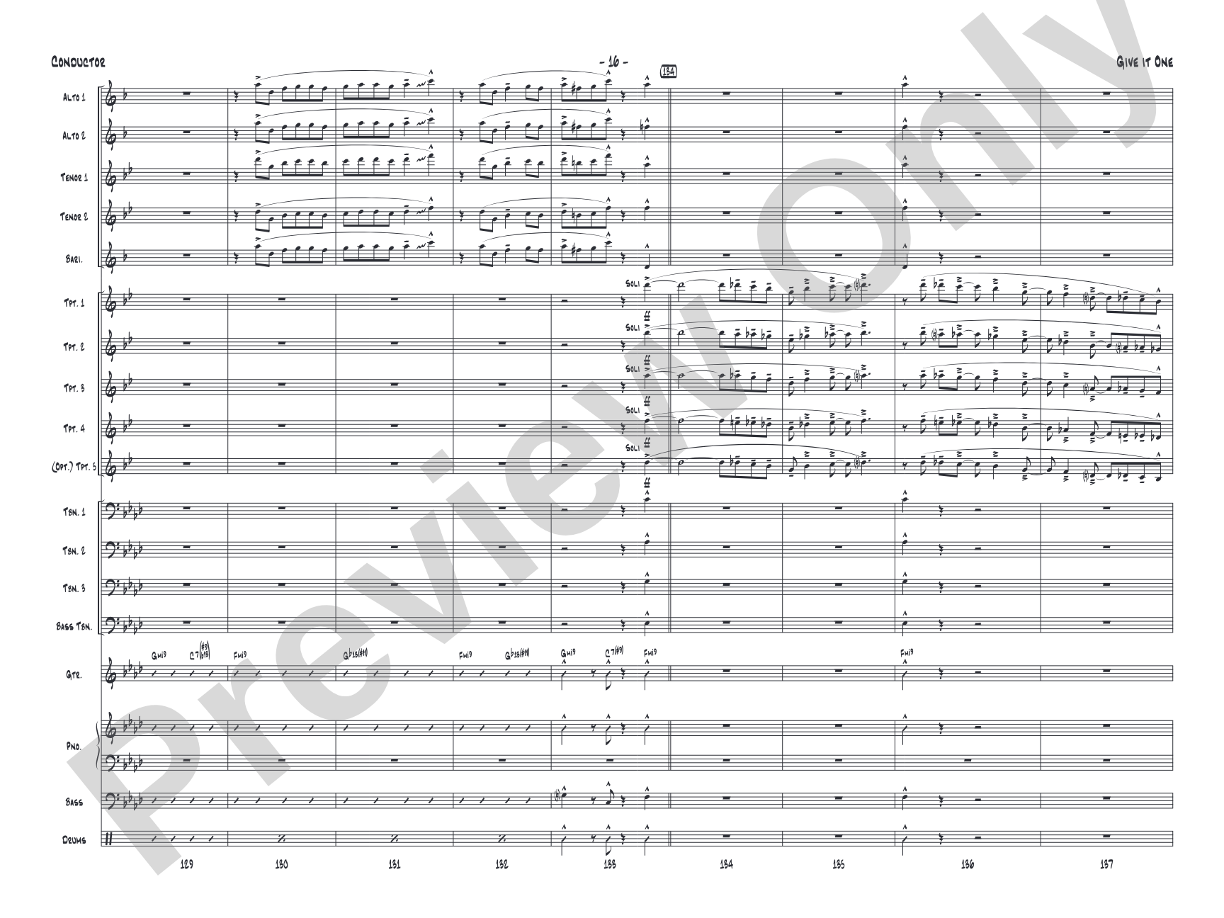 Give It One: Jazz Ensemble Conductor Score & Parts