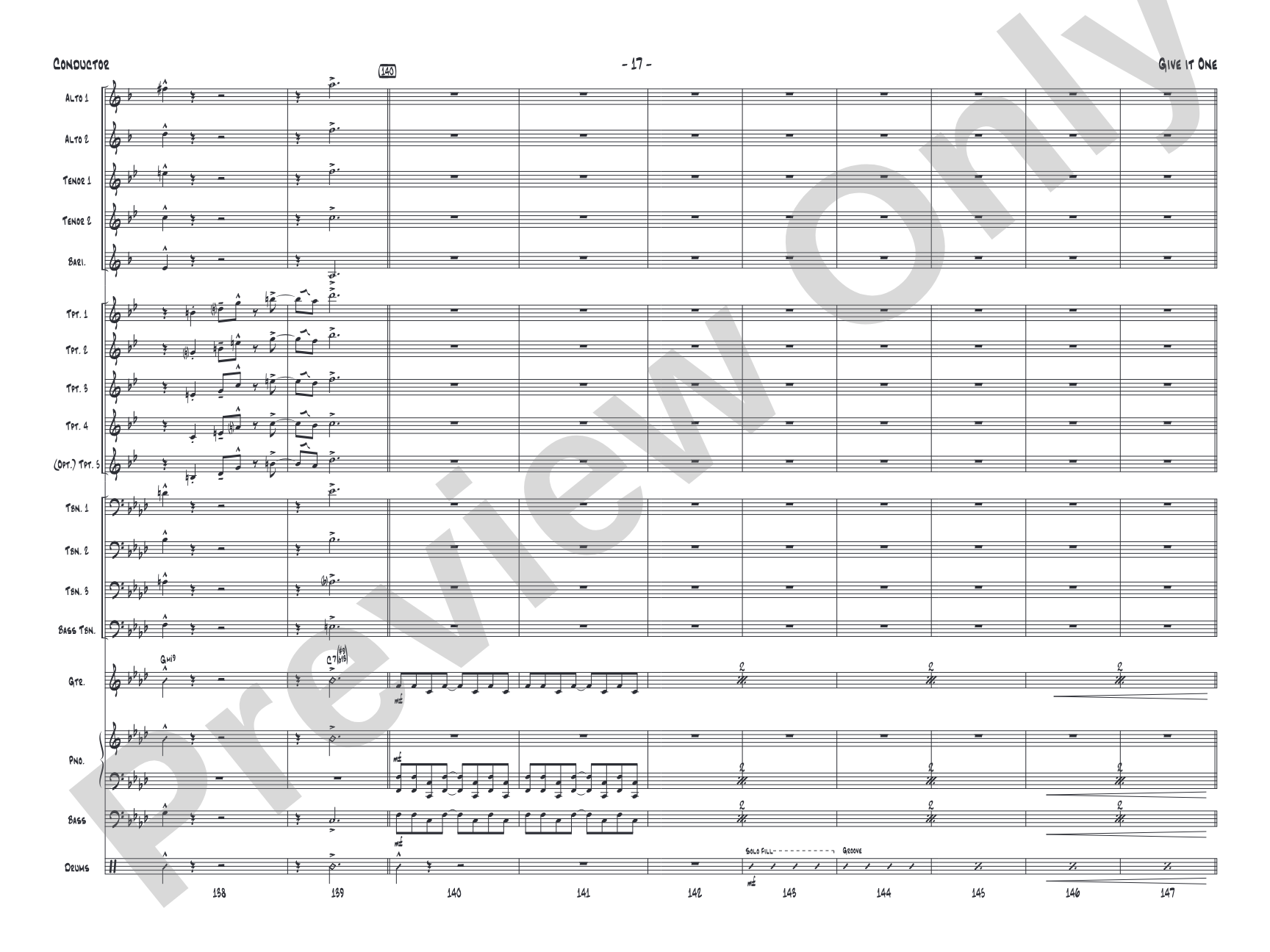 Give It One: Jazz Ensemble Conductor Score & Parts