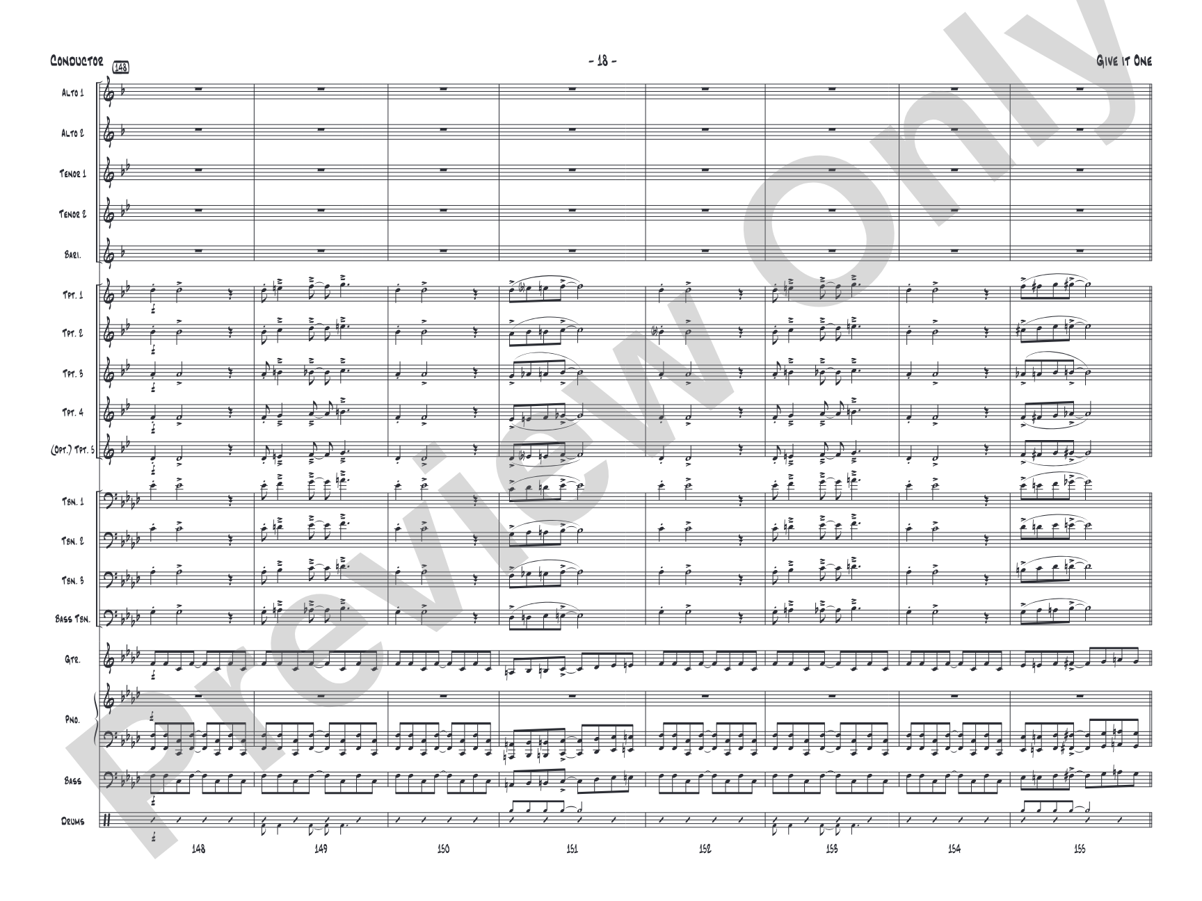 Give It One: Jazz Ensemble Conductor Score & Parts