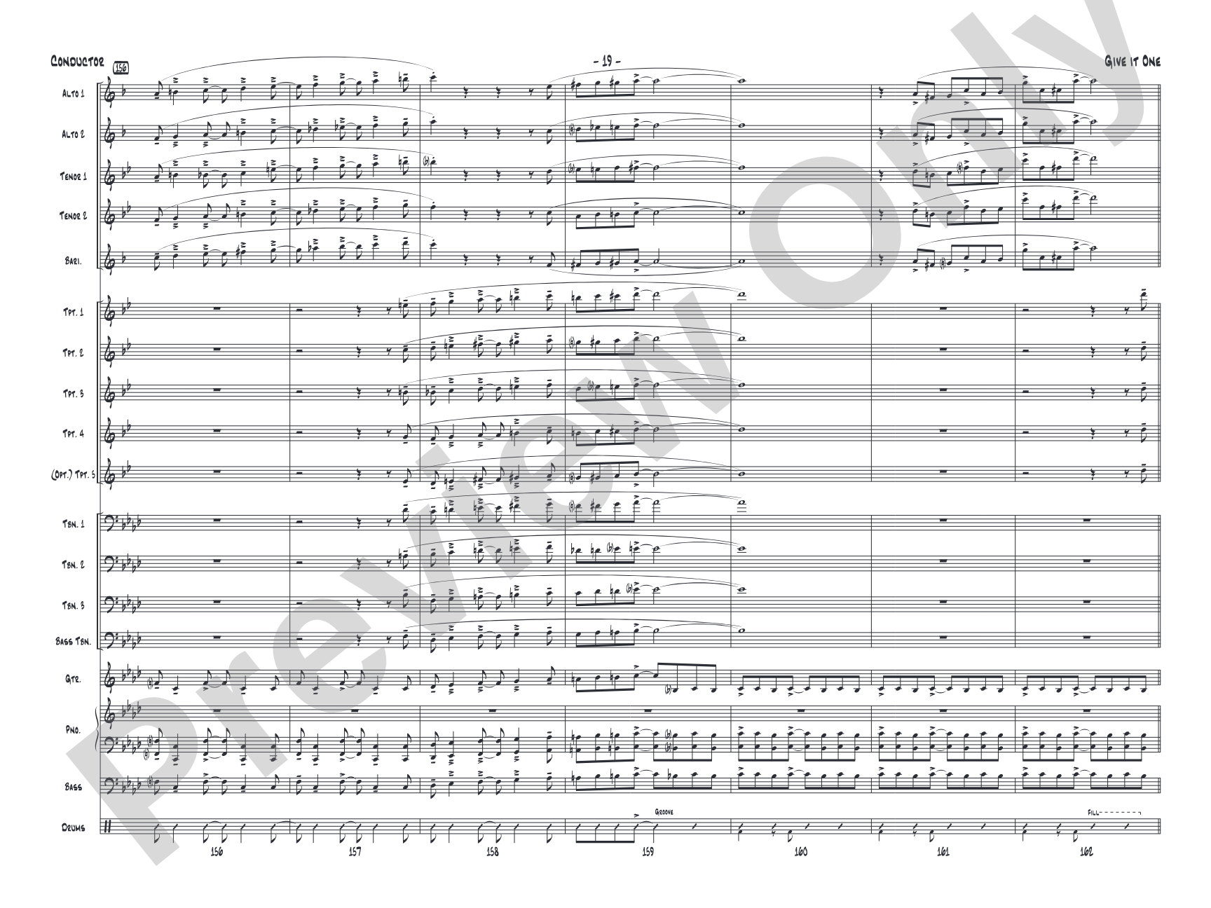 Give It One: Jazz Ensemble Conductor Score & Parts