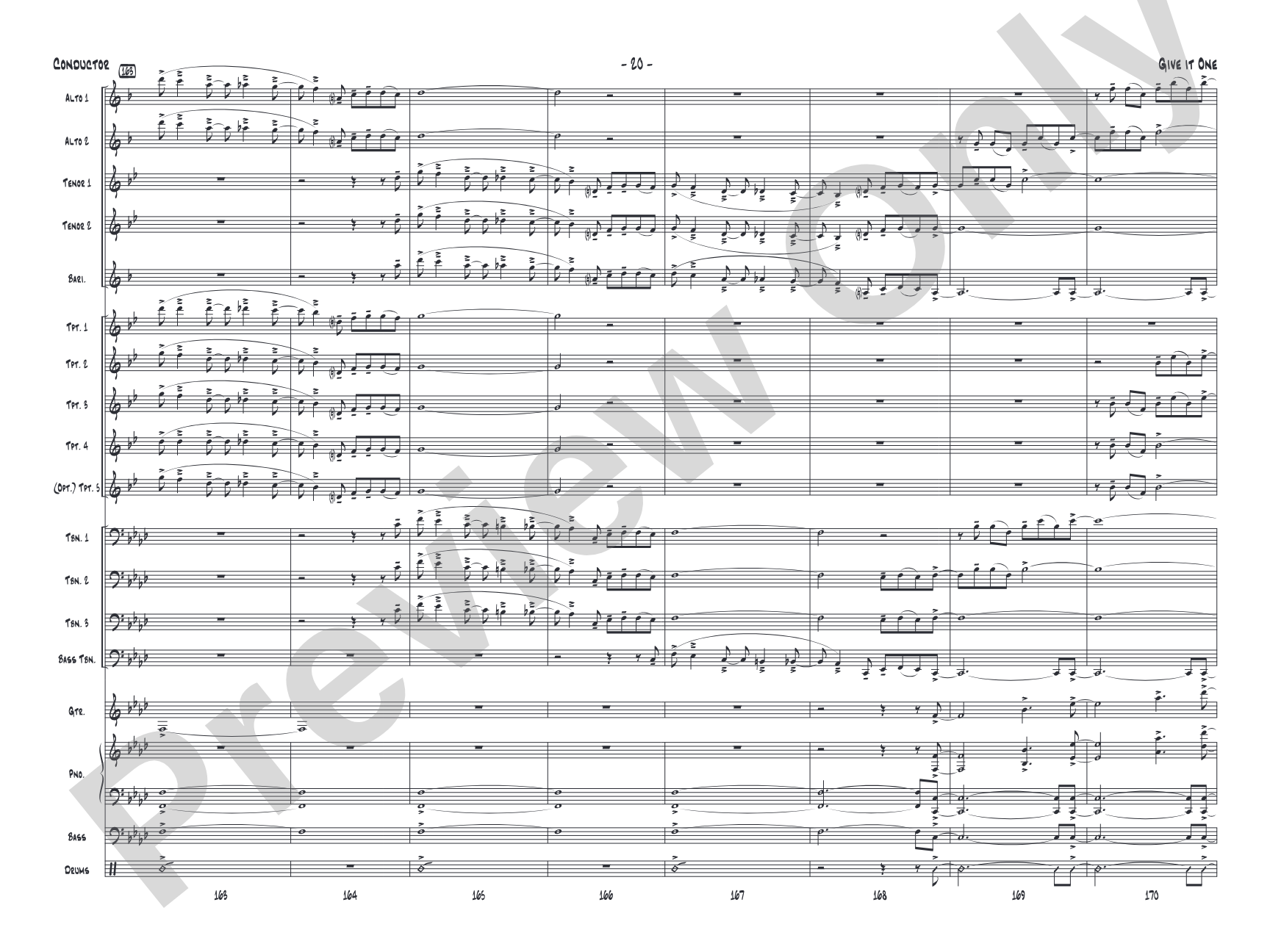 Give It One: Jazz Ensemble Conductor Score & Parts