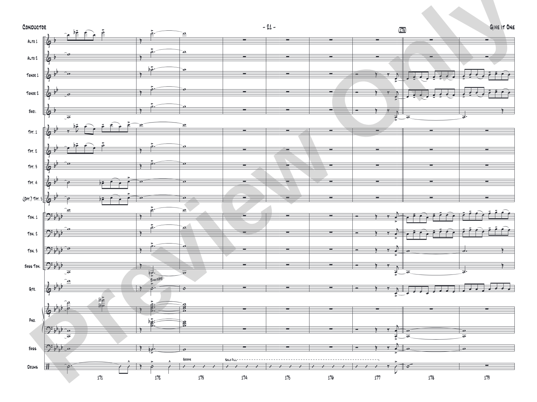 Give It One: Jazz Ensemble Conductor Score & Parts